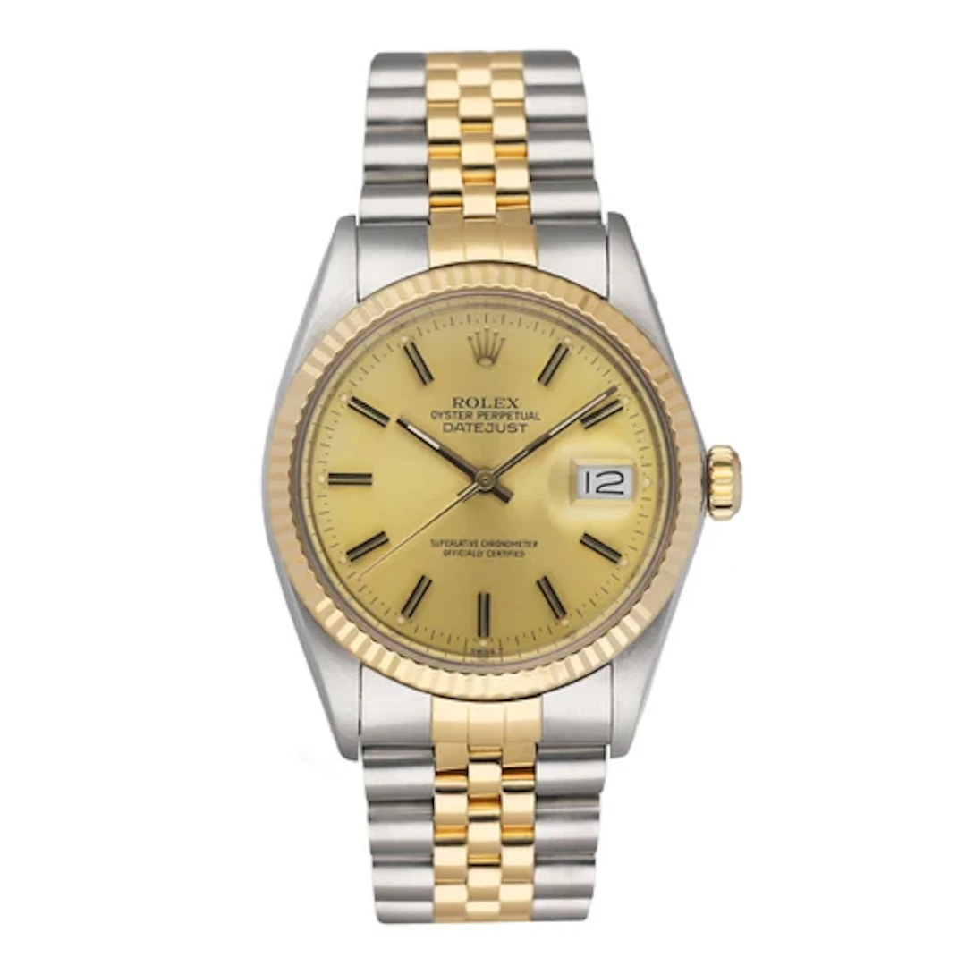 Rolex Datejust 16013 Champagne Dial Mens Watch Box Papers