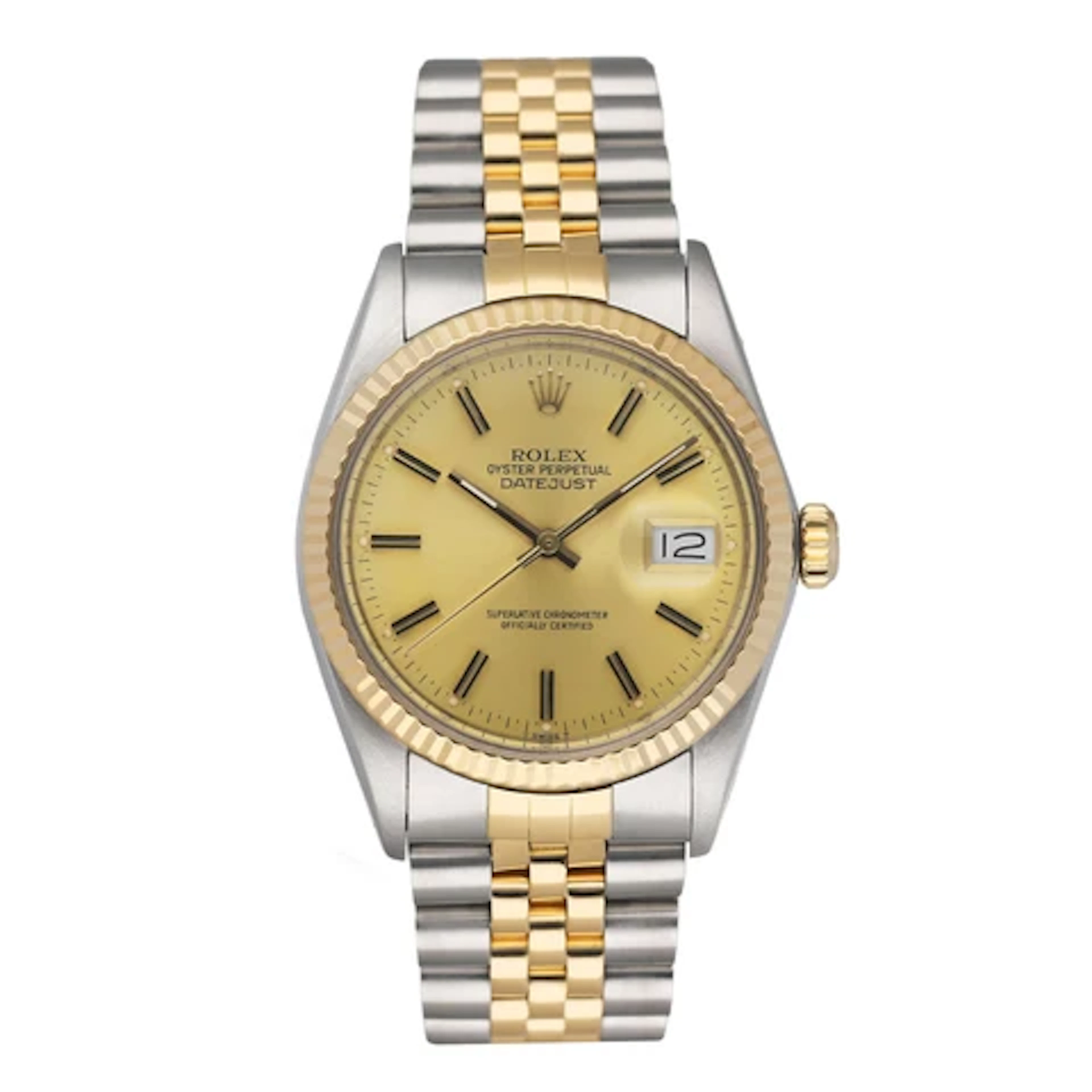 Rolex Datejust 16013 Champagne Dial Mens Watch Box Papers