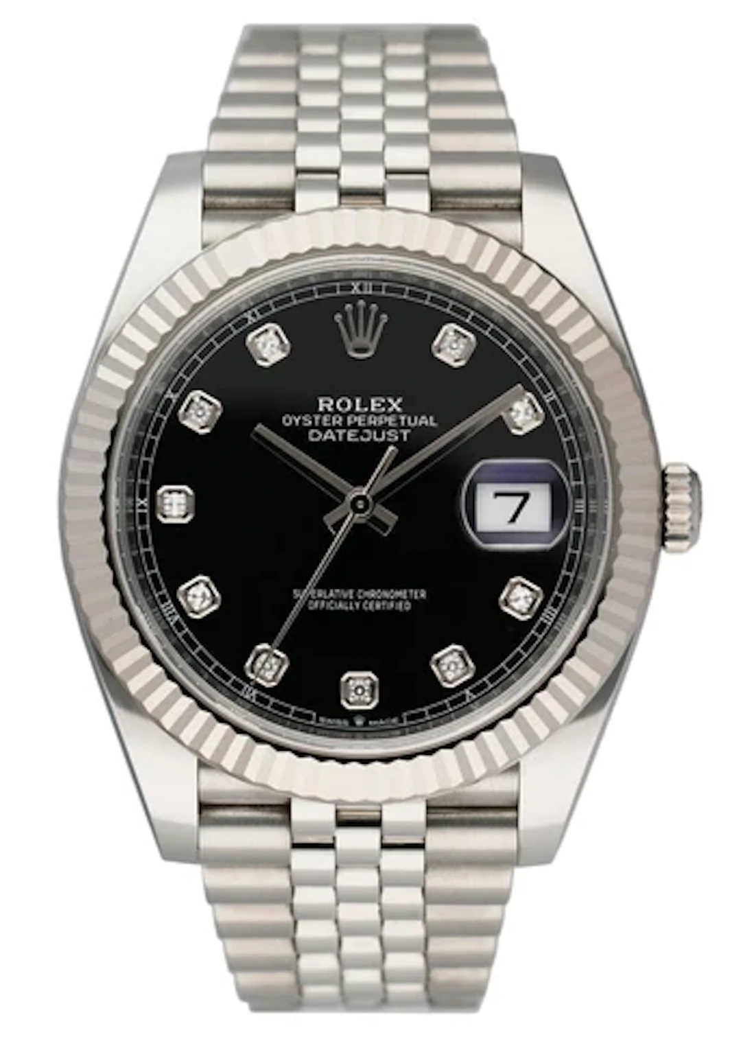 Rolex Datejust 41 126334 Diamond Black Dial Mens Watch Box Papers