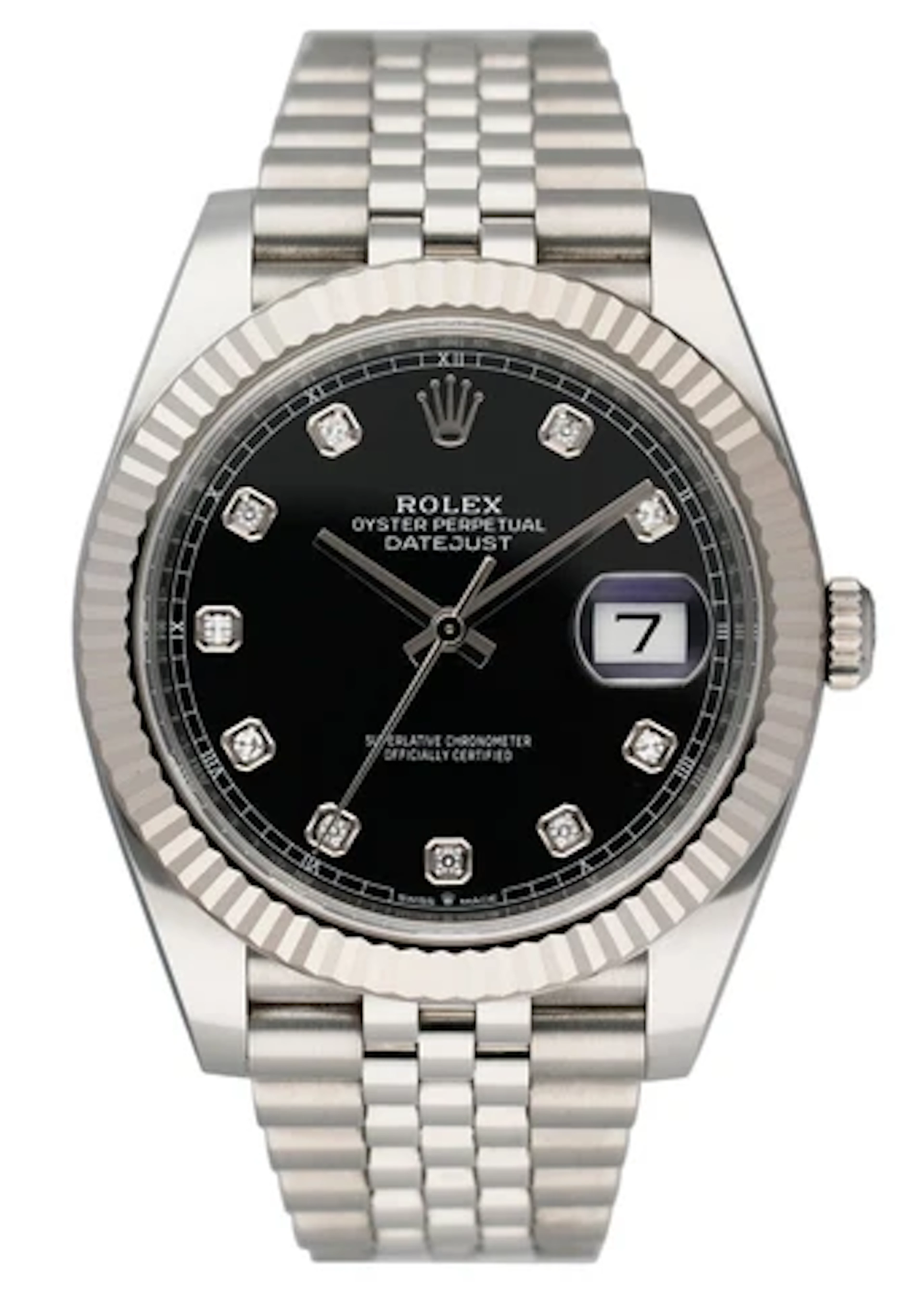 Rolex Datejust 41 126334 Diamond Black Dial Mens Watch Box Papers