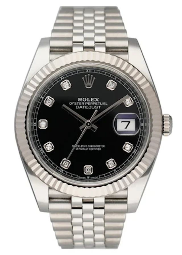 Rolex Datejust 41 126334 Diamond Black Dial Mens Watch Box Papers