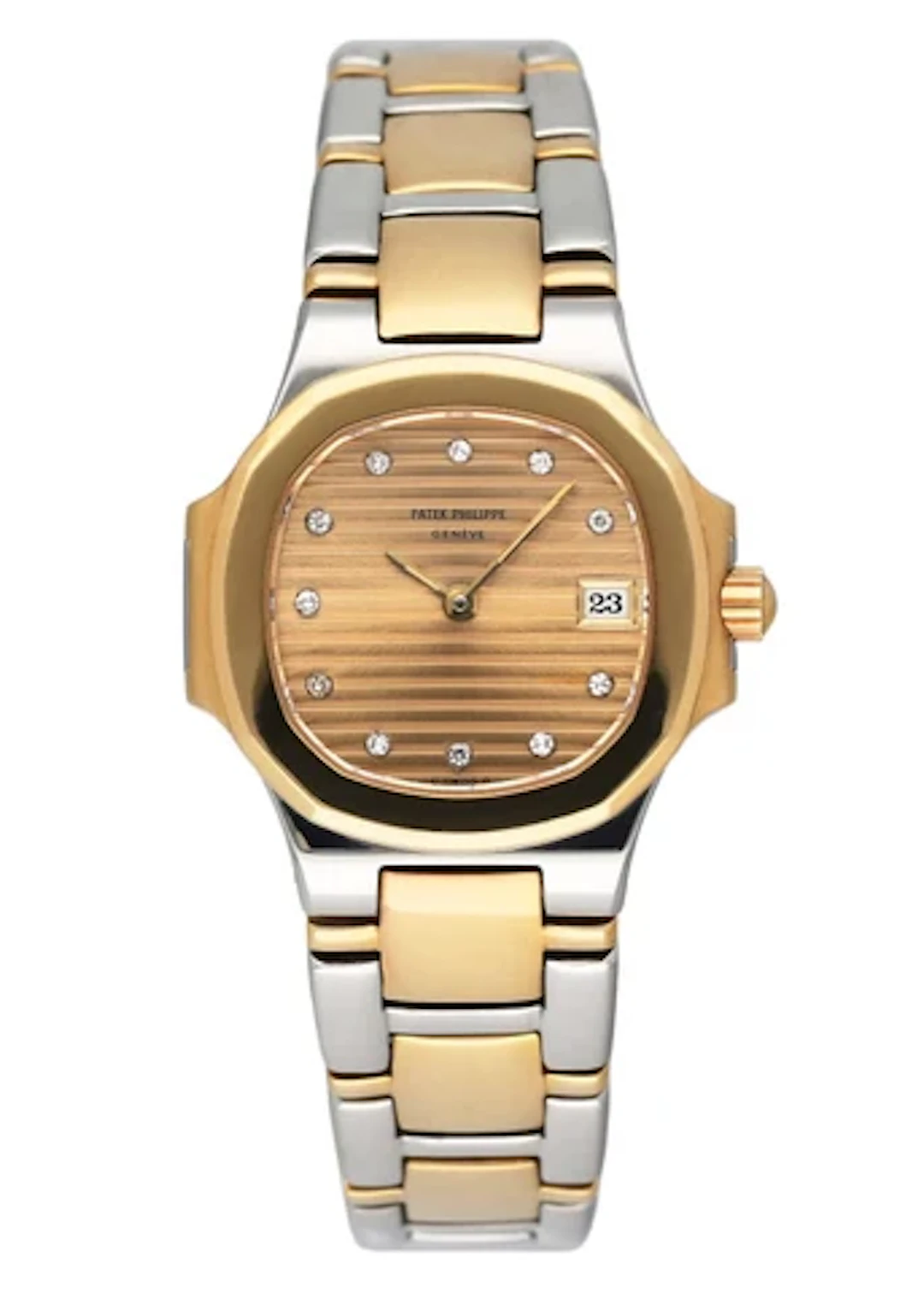 Patek Philippe Nautilus 4700 Diamond Champagne Dial Ladies Watch With Papers