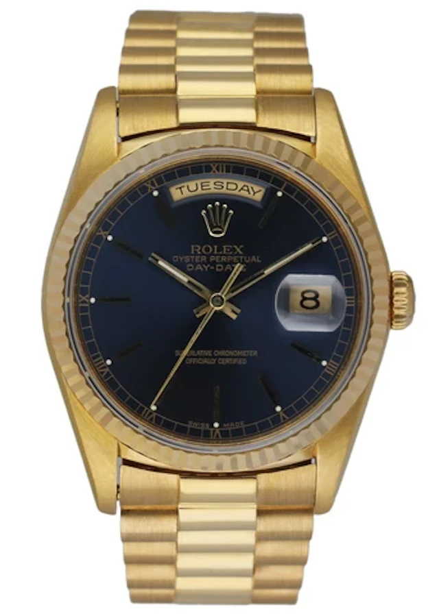 Rolex Day Date President 18238 18k Yellow Gold Men's Watch papers