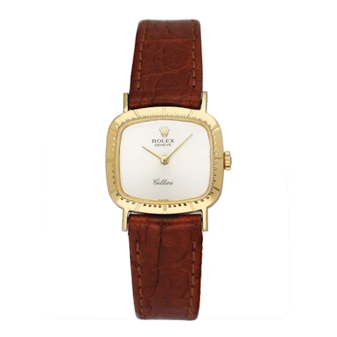 Rolex Cellini Silver Dial 18K Yellow Gold Ladies Watch