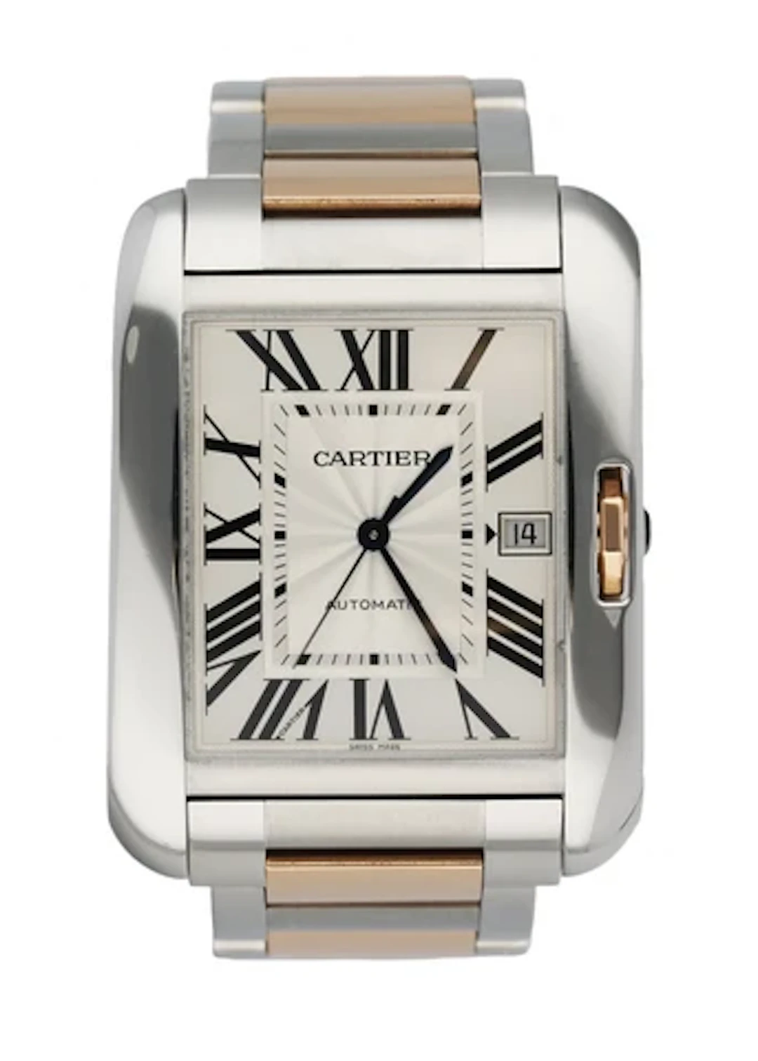 Cartier Tank Anglaise 3507 18K Stainless Steel & 18K Rose Gold Box & Papers