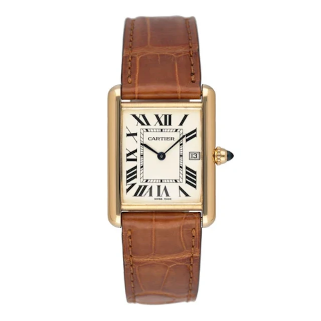 Cartier Tank Louis W1529756 18K Yellow Gold Mens Watch Box Papers