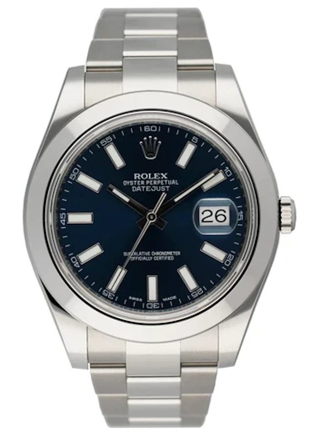 Rolex Datejust 41 116300 Blue Dial Steel Mens Watch Box Papers