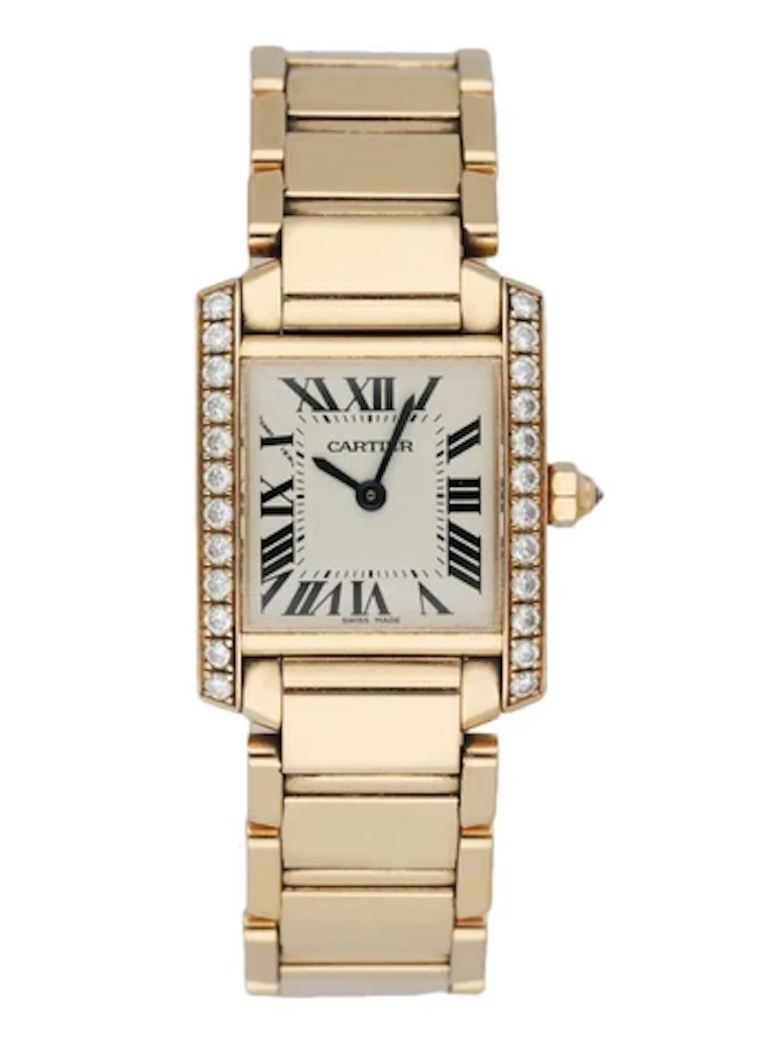 Cartier Tank Francaise 2793 18k Rose Gold & Diamond Ladies Watch