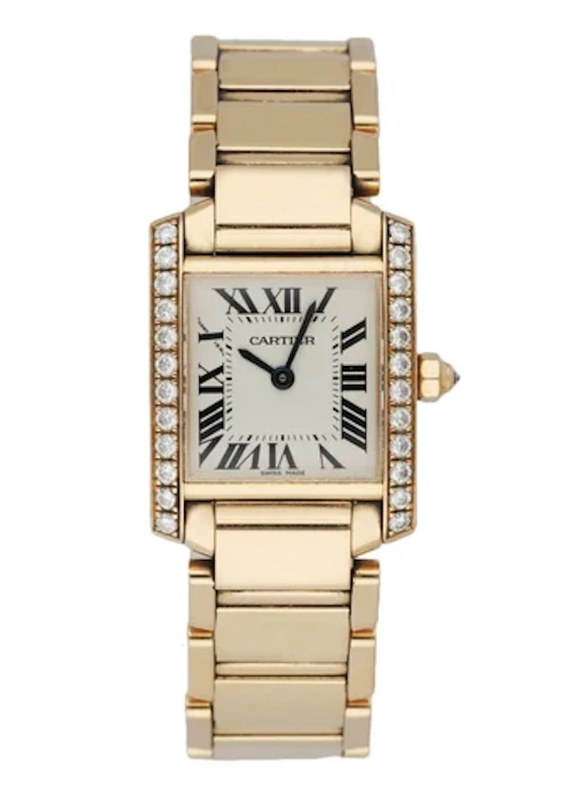 Cartier Tank Francaise 2793 18k Rose Gold & Diamond Ladies Watch
