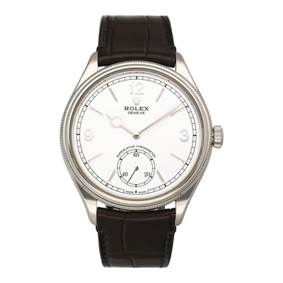 Rolex 1908 52509 Intense white Dial 18k white gold Mens Watch Box Papers