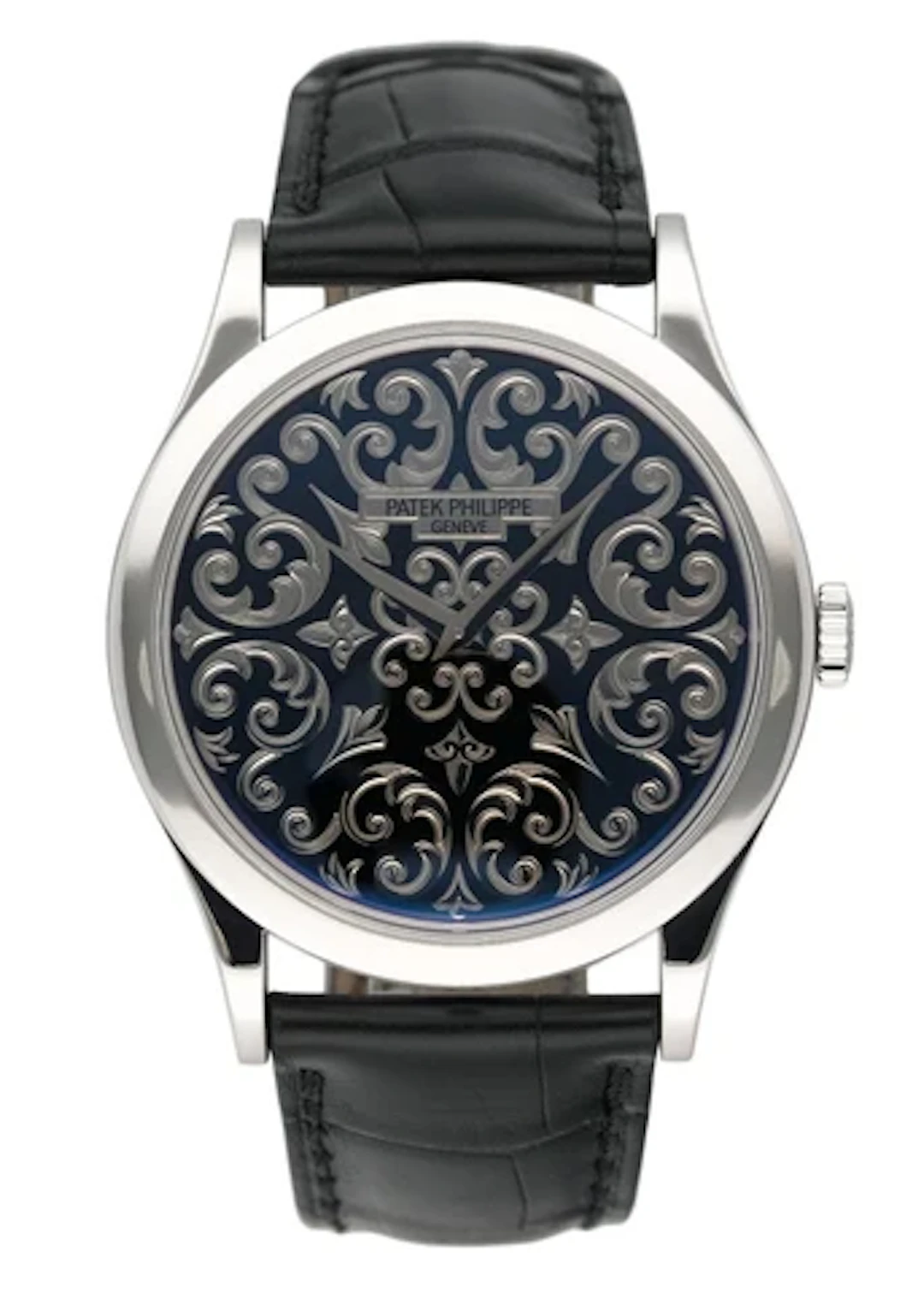 Patek Philippe 5088P Hand Engraved Dial Platinum Mens Watch Box Papers