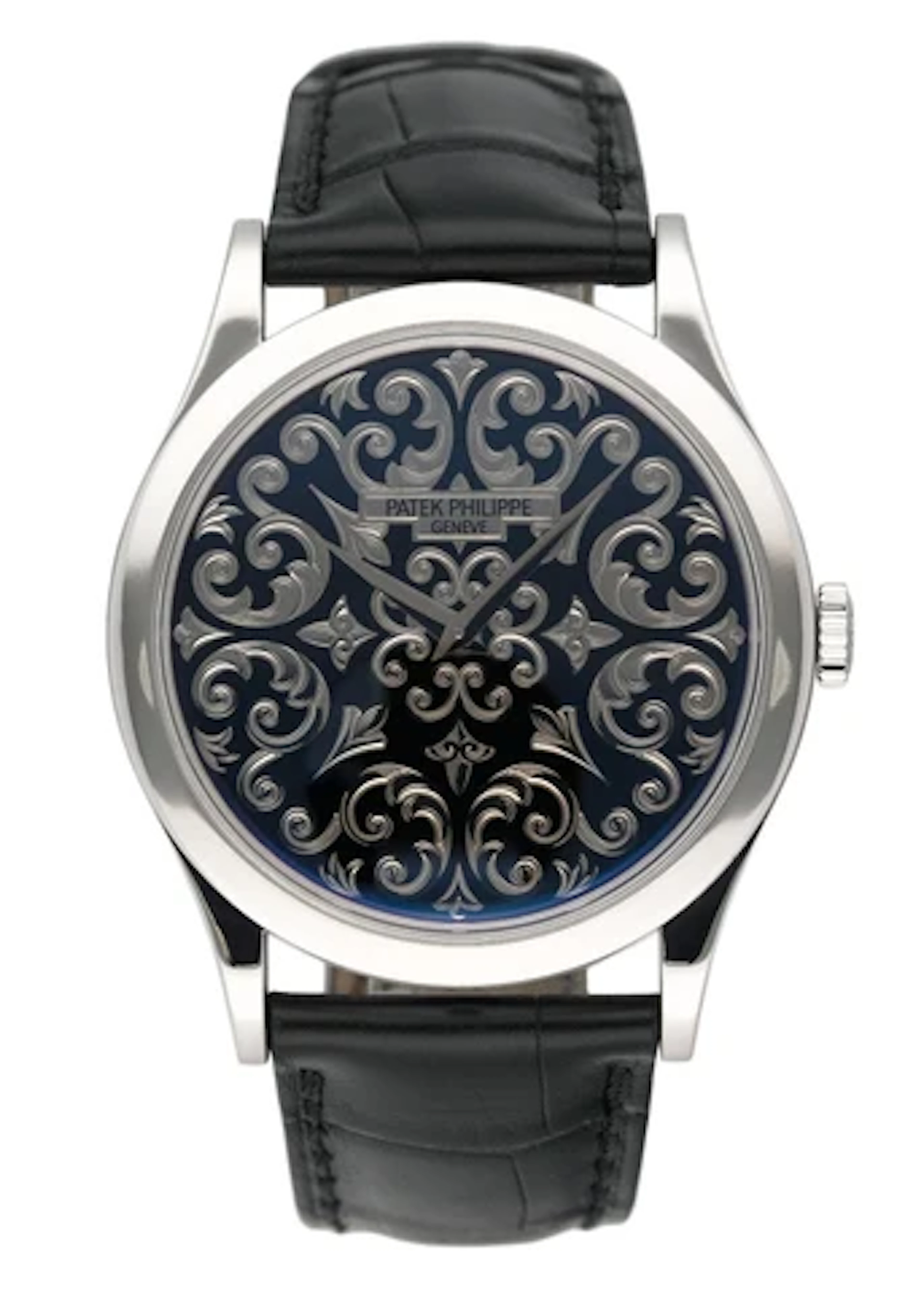 Patek Philippe 5088P Hand Engraved Dial Platinum Mens Watch Box Papers