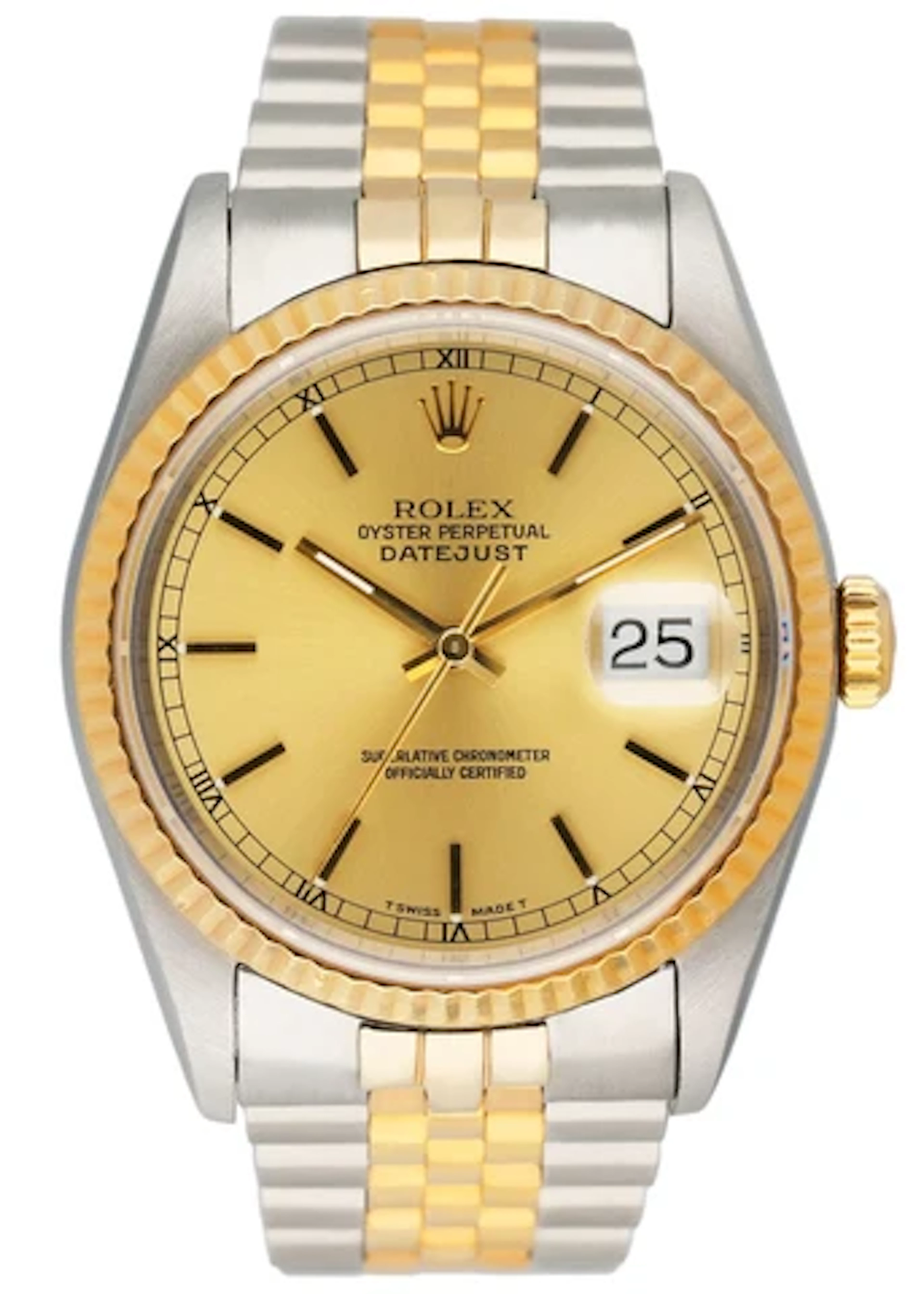 Rolex Datejust 16233 Champagne Dial Mens Watch