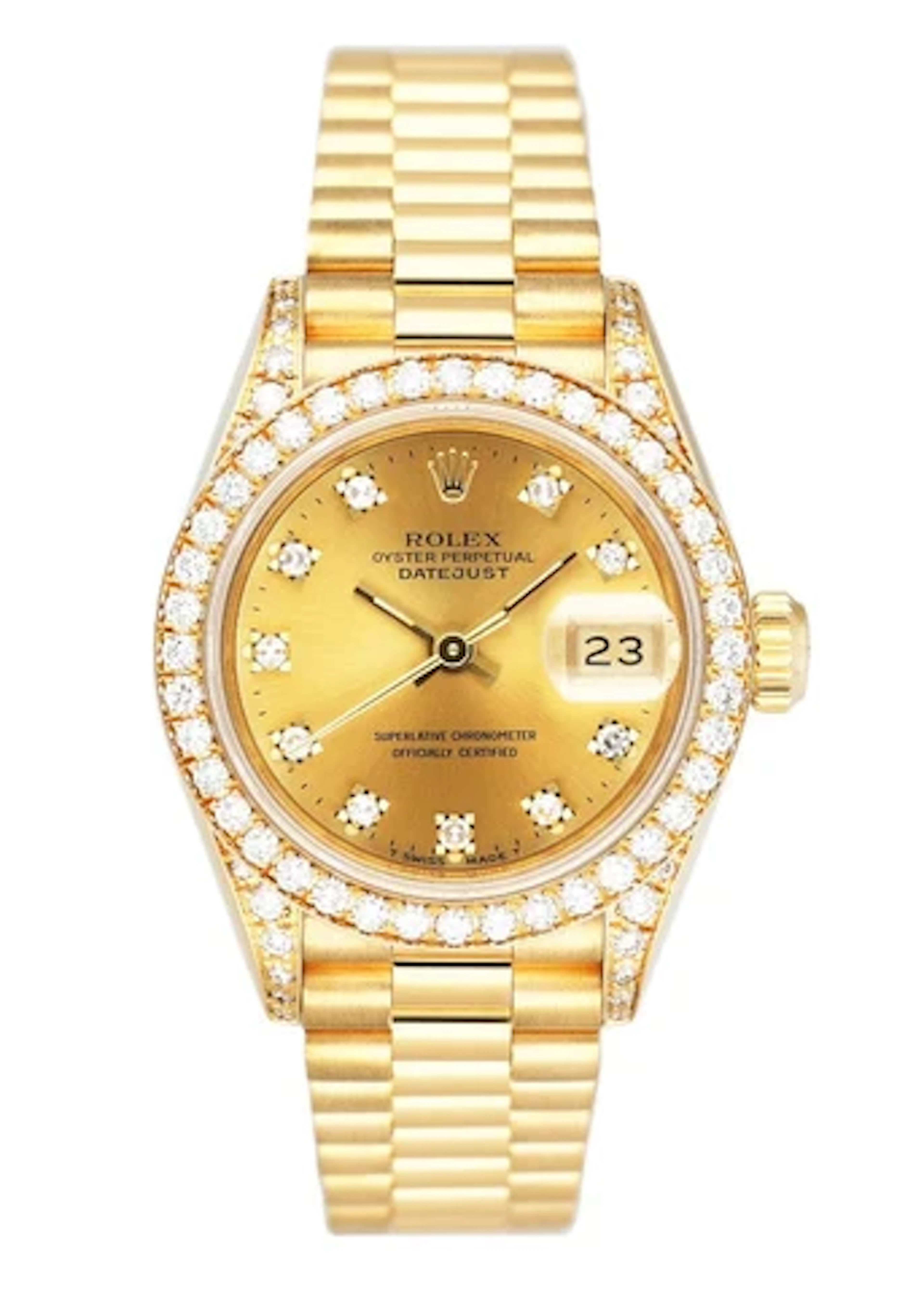 Rolex Datejust 69158 Diamond 18K Yellow Gold Ladies Watch