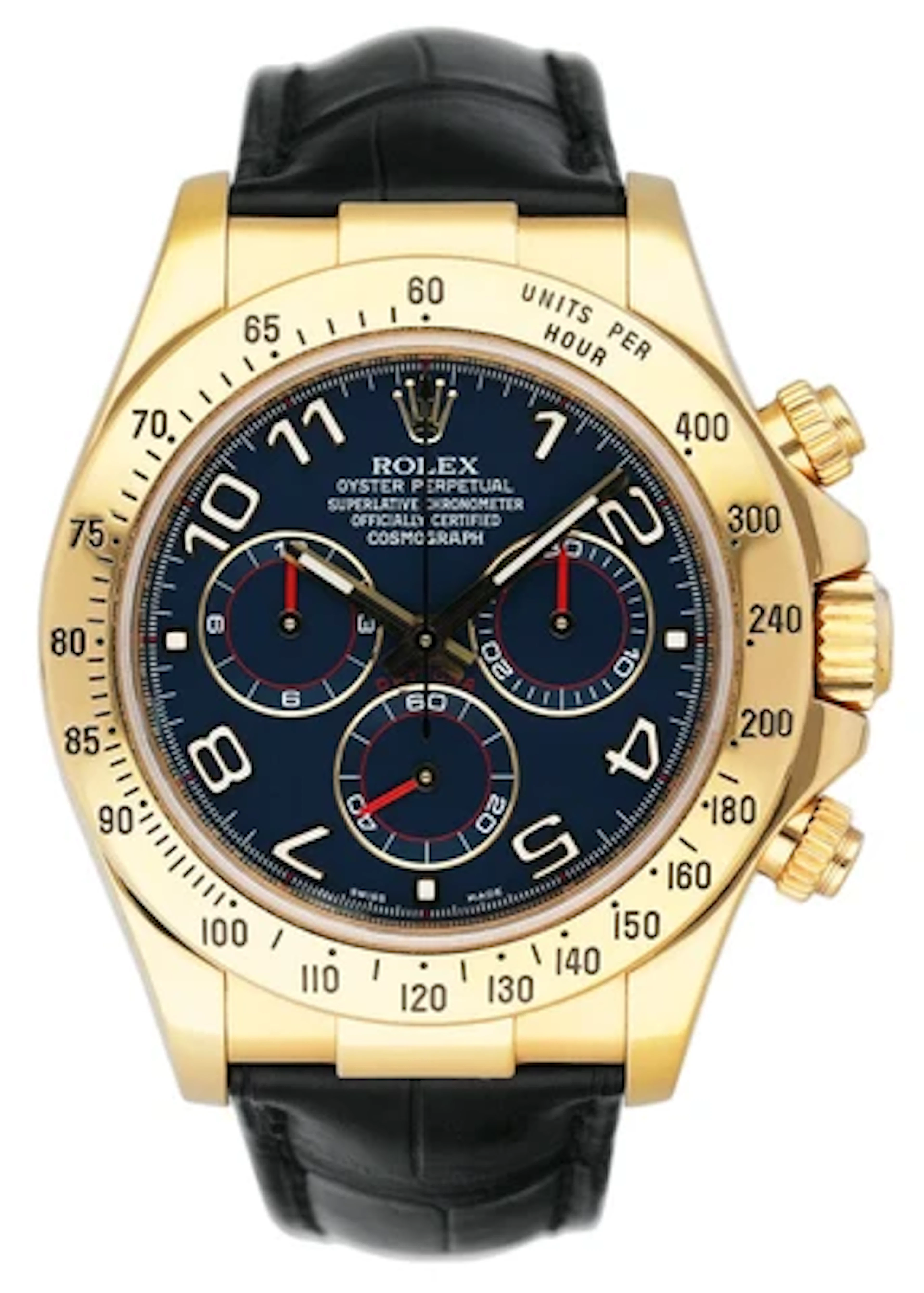 Rolex Daytona 116518 Blue Racing dial Yellow Gold Mens Watch