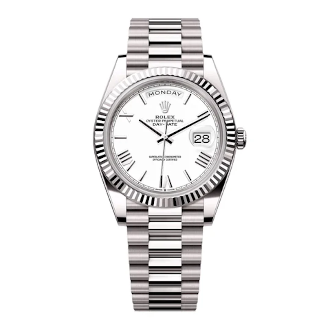 Rolex Day-Date 228239 White Dial Mens Watch Box Papers