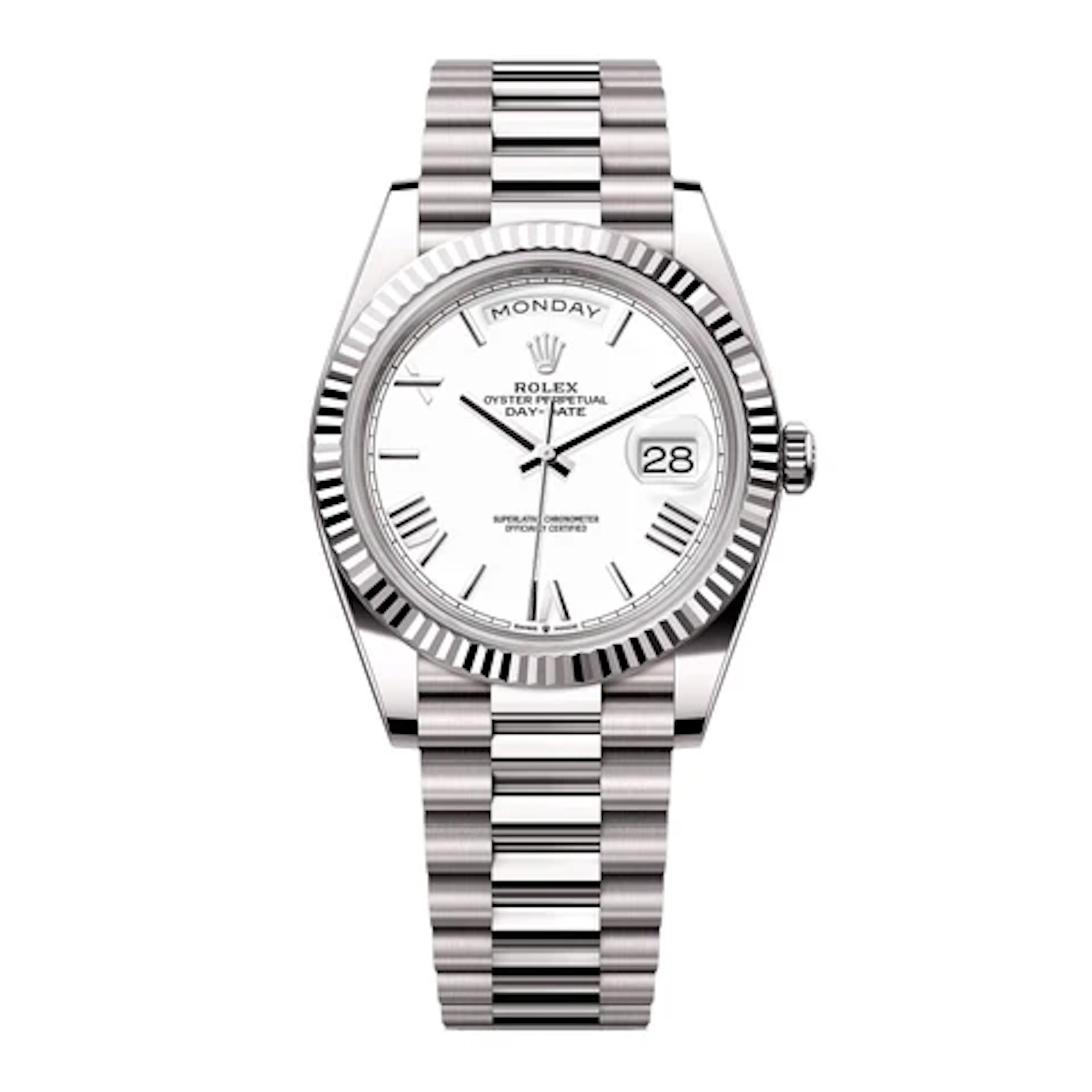 Rolex Day-Date 228239 White Dial Mens Watch Box Papers