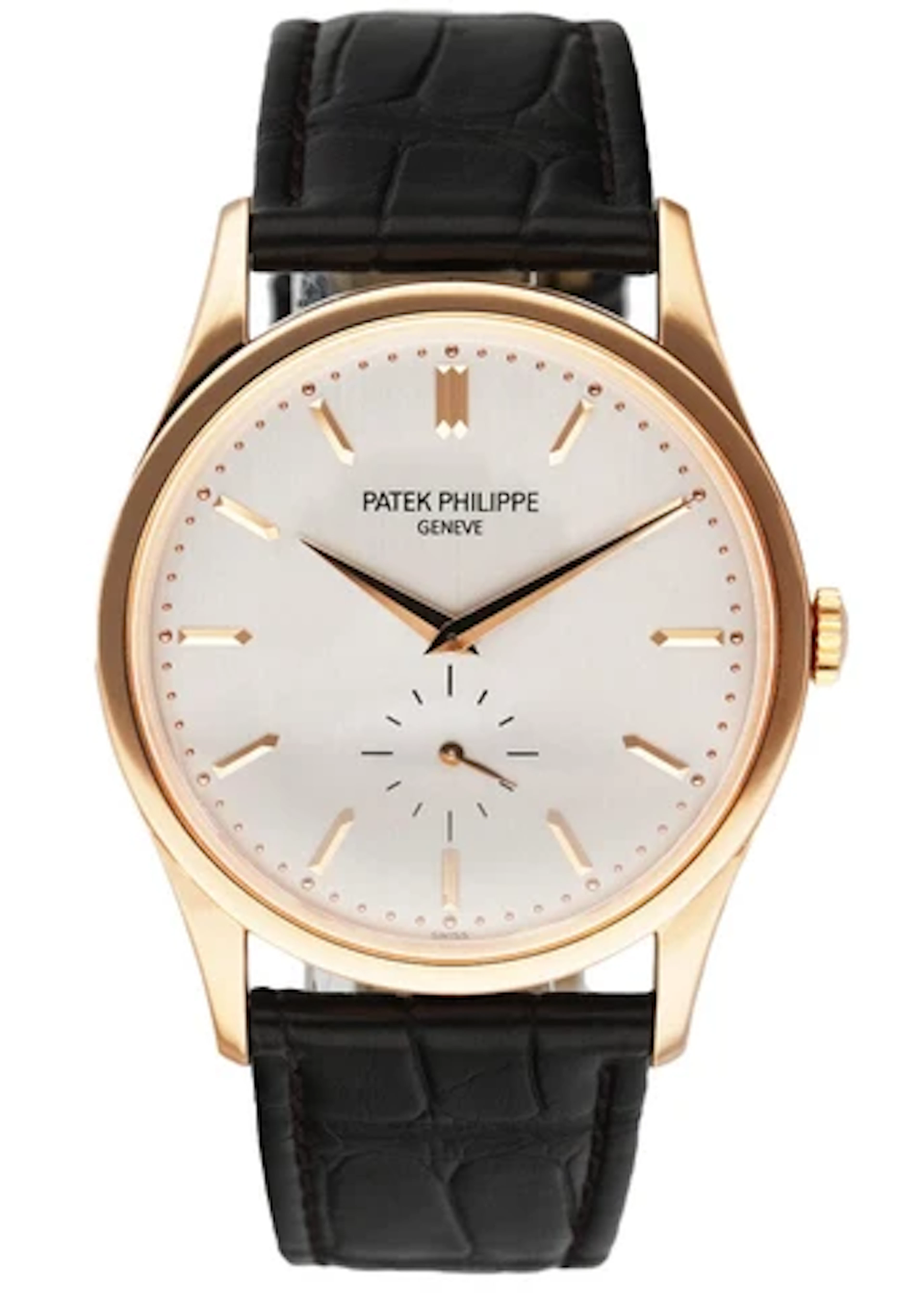 Patek Philippe Calatrava 5196R 18K Rose Gold Mens Watch Papers