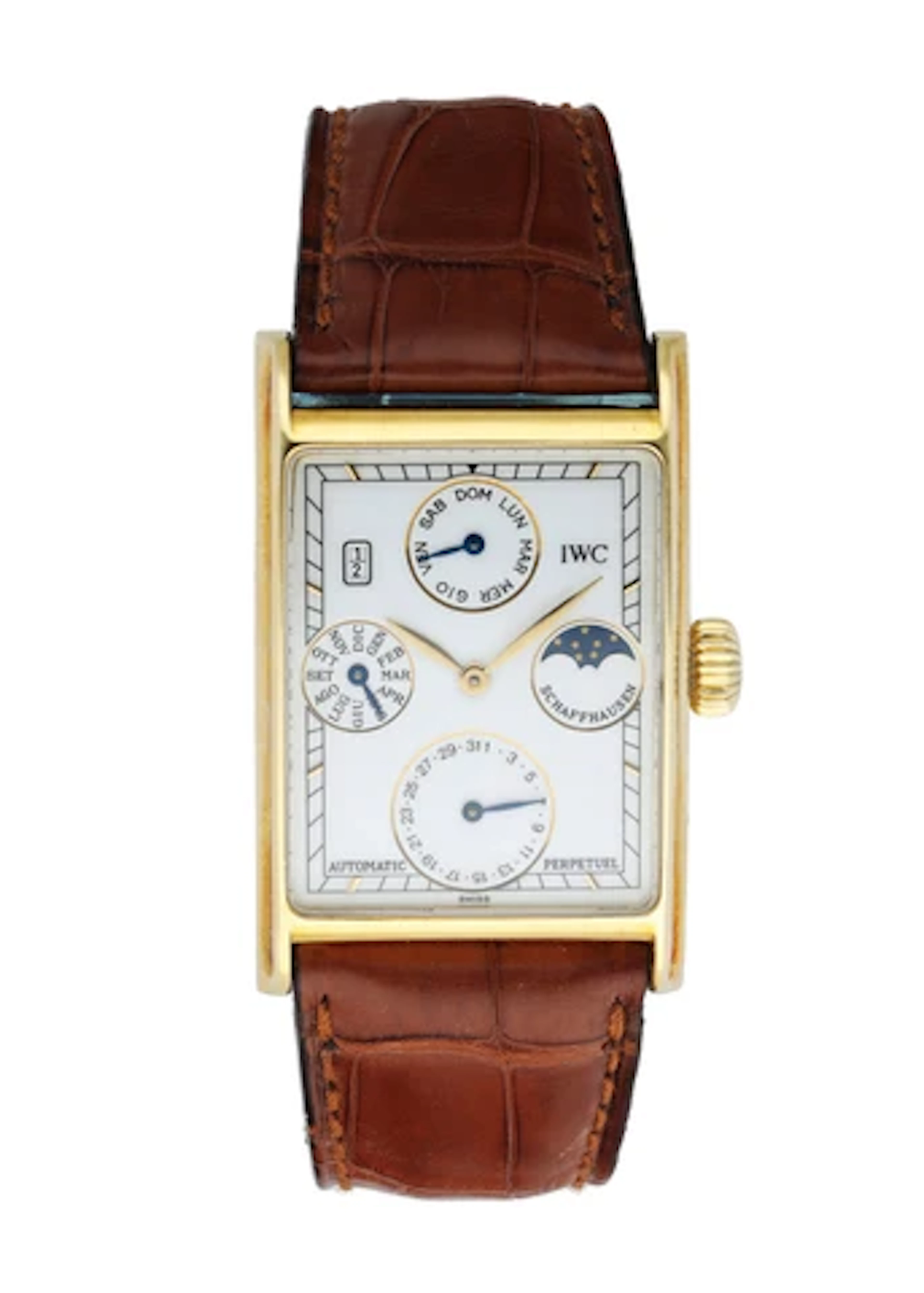 IWC Novecento IW3545 Yellow Gold Perpetual calendar Mens Watch