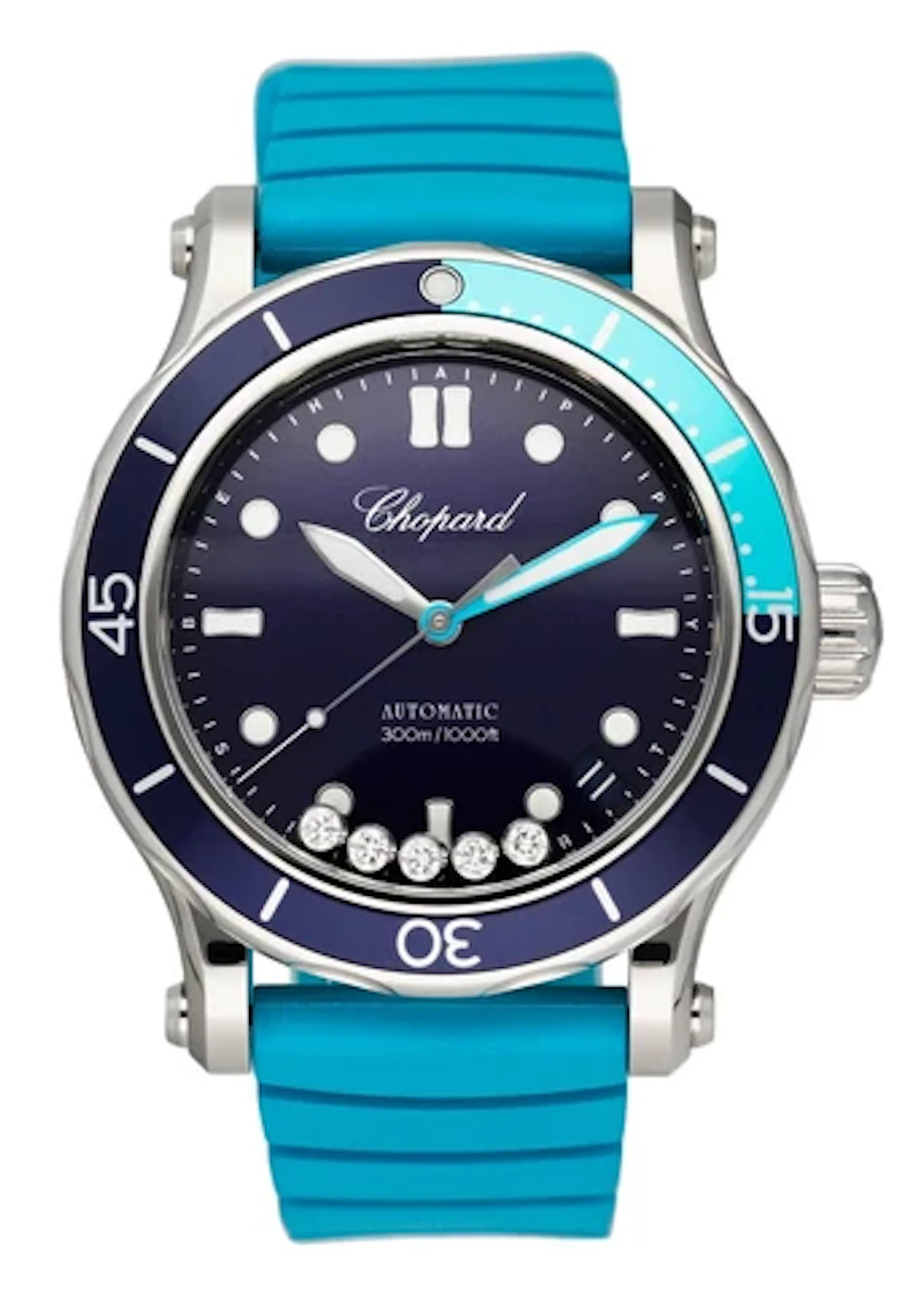 Chopard Happy Sport 278587-3001 Blue Dial Ladies Watch Box Papers