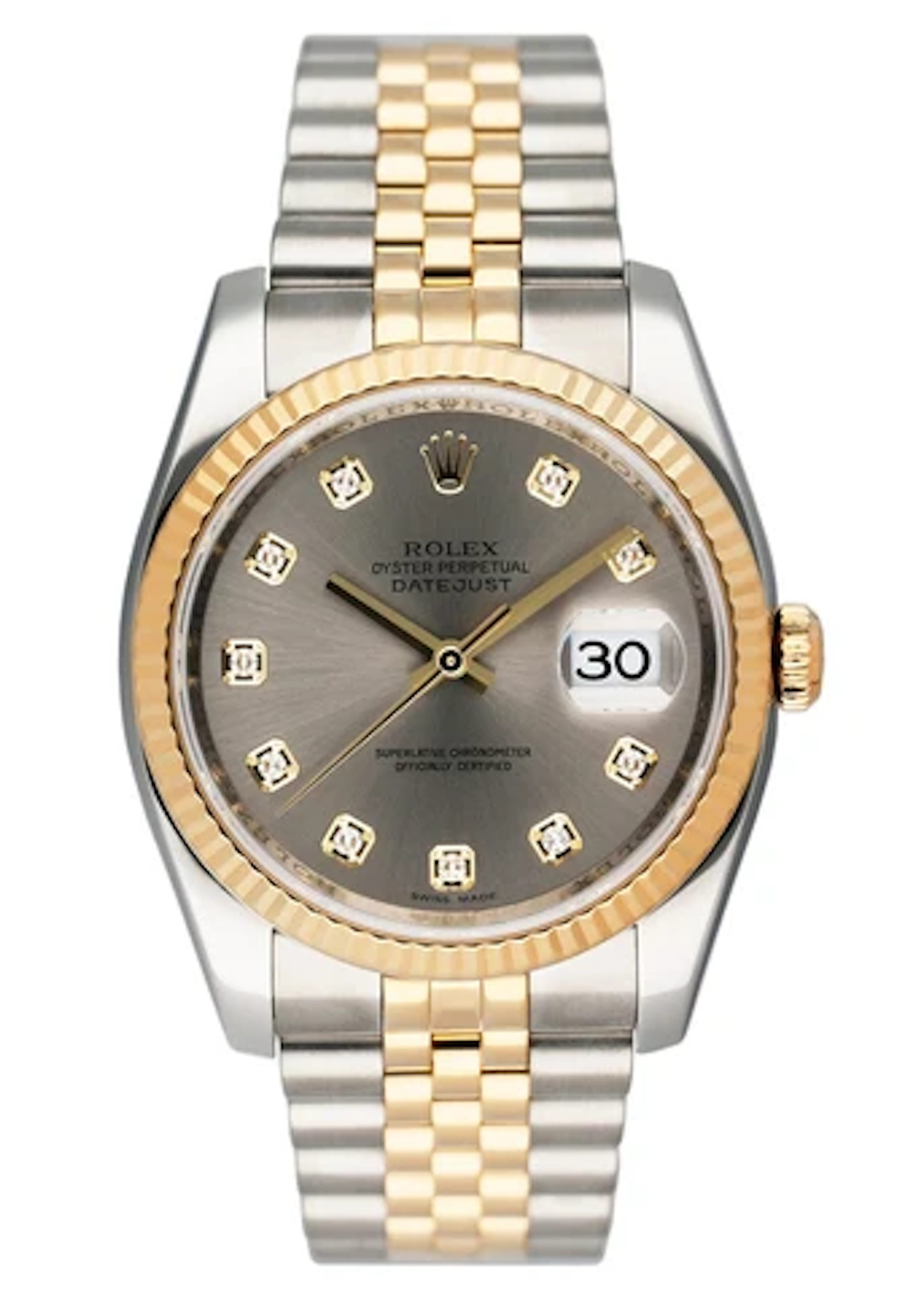 Rolex Datejust 116233 Diamond Slate Dial Mens Watch