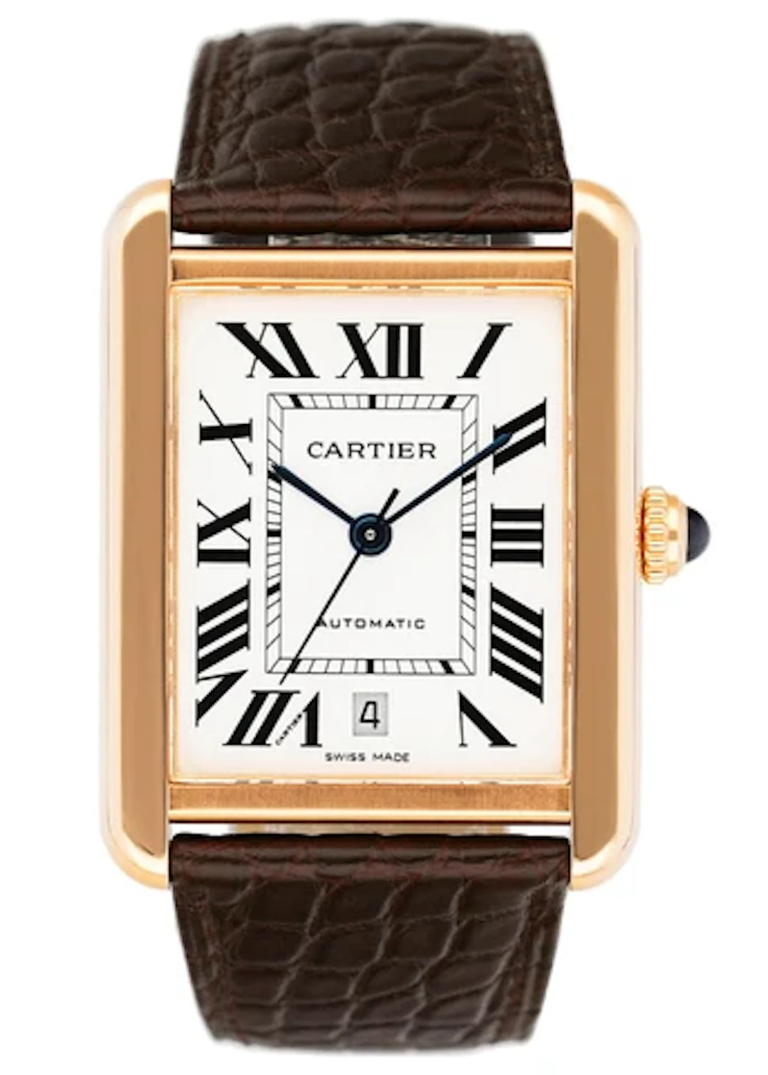 Cartier Tank Solo XL W5200026 18K Rose Gold Mens Watch Box Papers