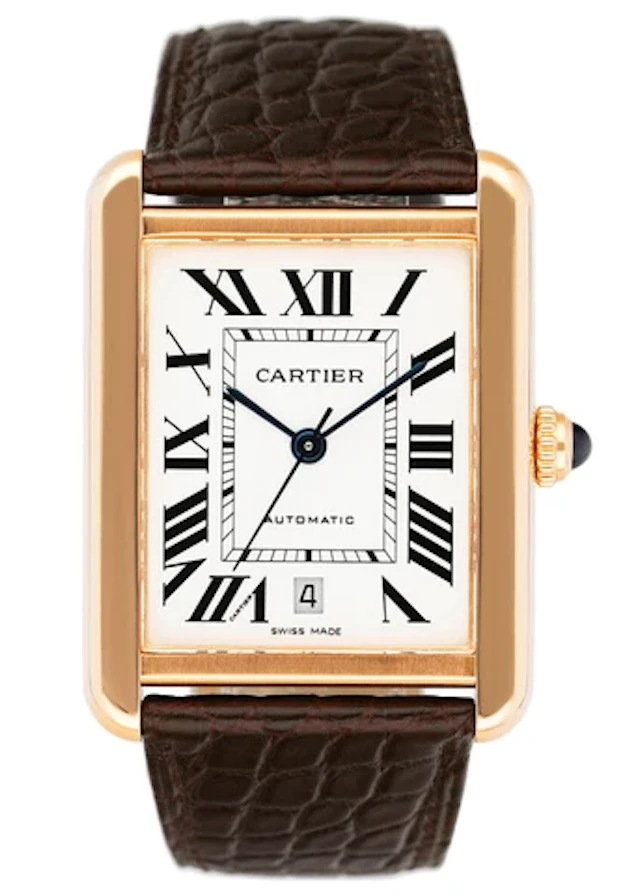 Cartier Tank Solo XL W5200026 18K Rose Gold Mens Watch Box Papers