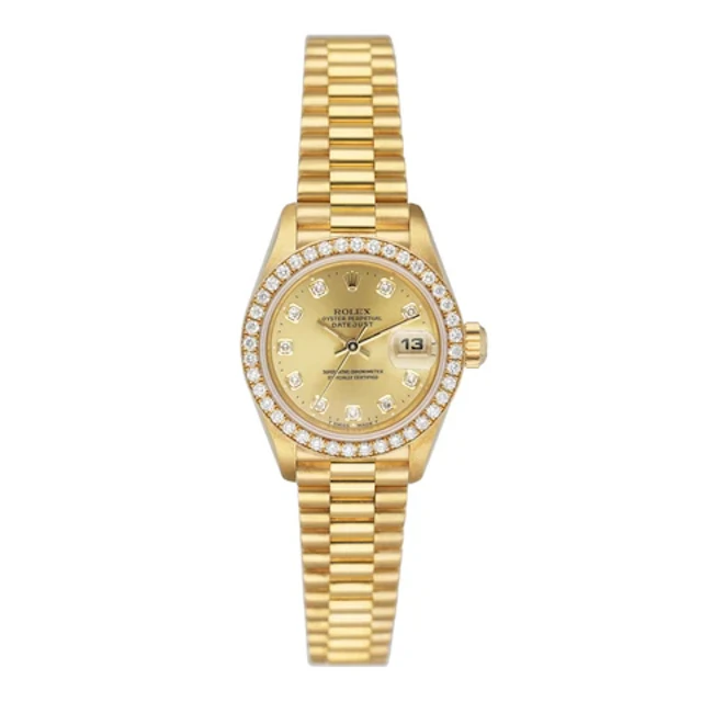 Rolex Datejust 69178 Diamond Dial 18K Yellow Gold Ladies Watch