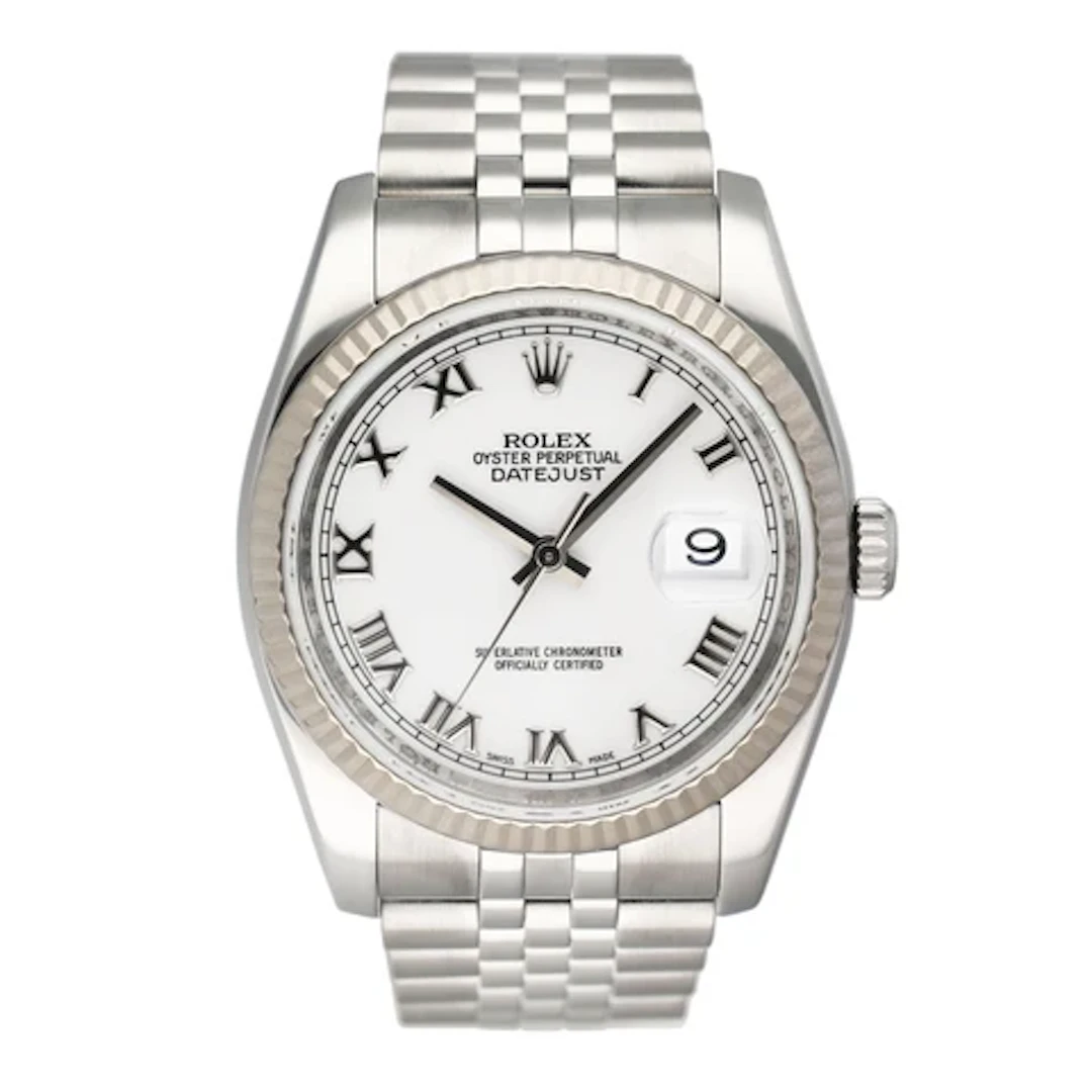 Rolex Datejust 116234 Roman White Dial Mens Watch