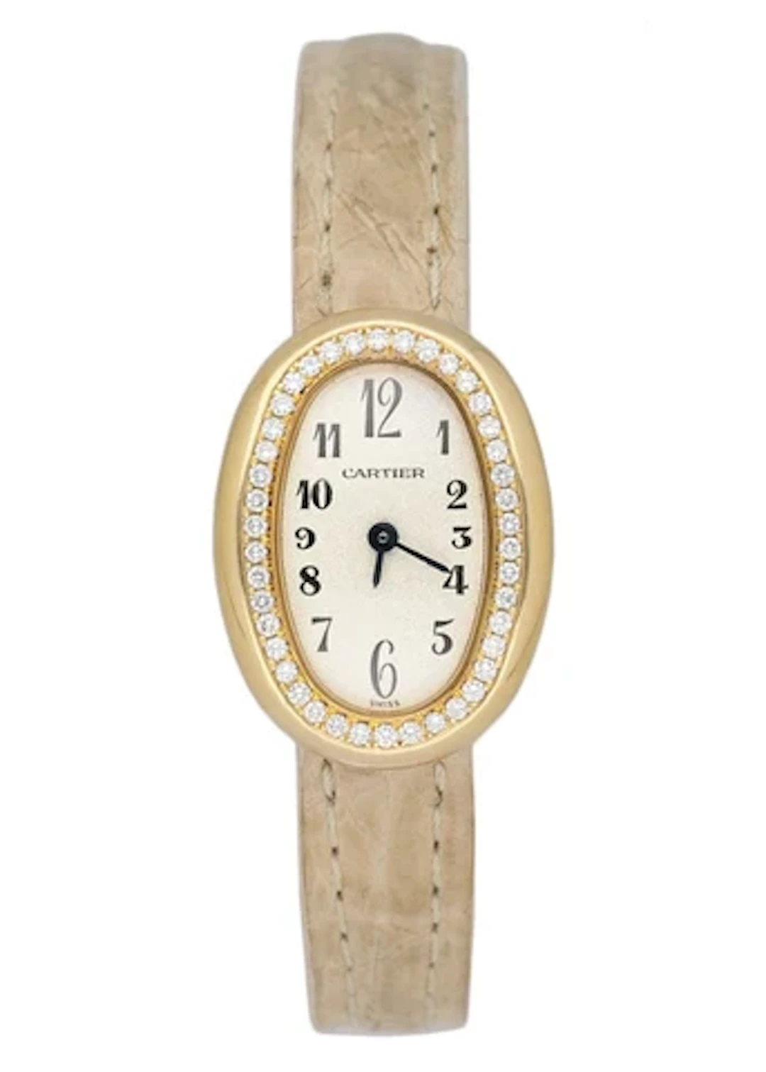 Cartier Baignoire Mini WB504731 Diamond 18k Yellow Gold Ladies Watch