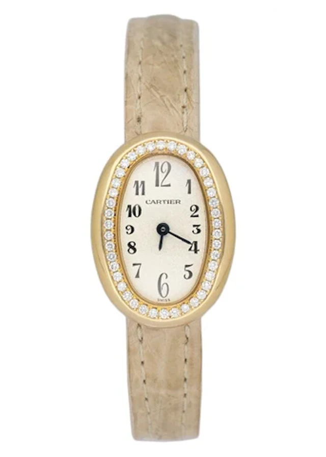 Cartier Baignoire Mini WB504731 Diamond 18k Yellow Gold Ladies Watch