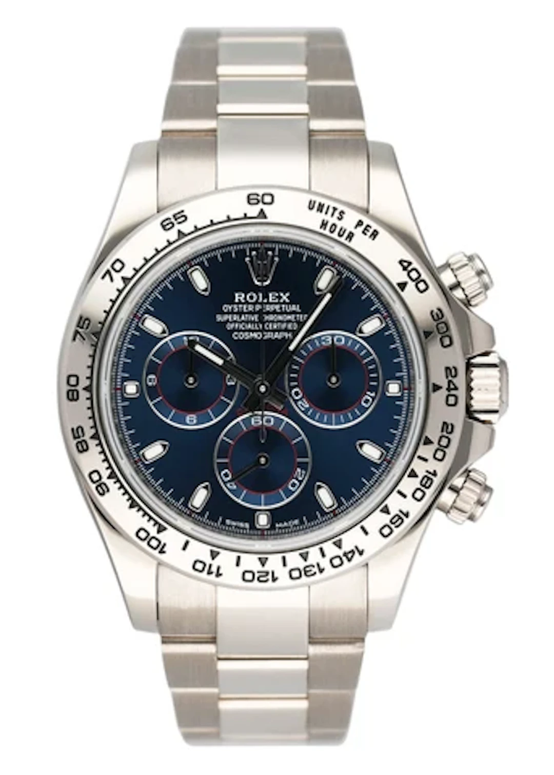 Rolex Daytona 116509 Blue Dial 18K White Gold Mens Watch Box Papers
