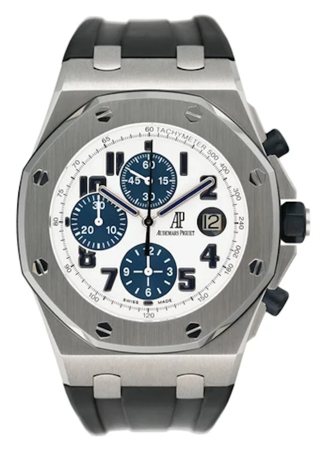 Audemars Piguet Royal Oak Offshore 26170ST White Dial Mens Watch Box Papers