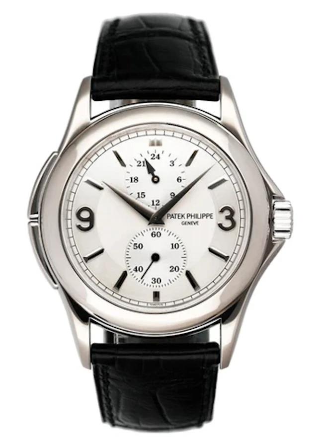 Patek Philippe Calatrava Travel Time 5134G 18K White Gold Mens Watch Box Papers