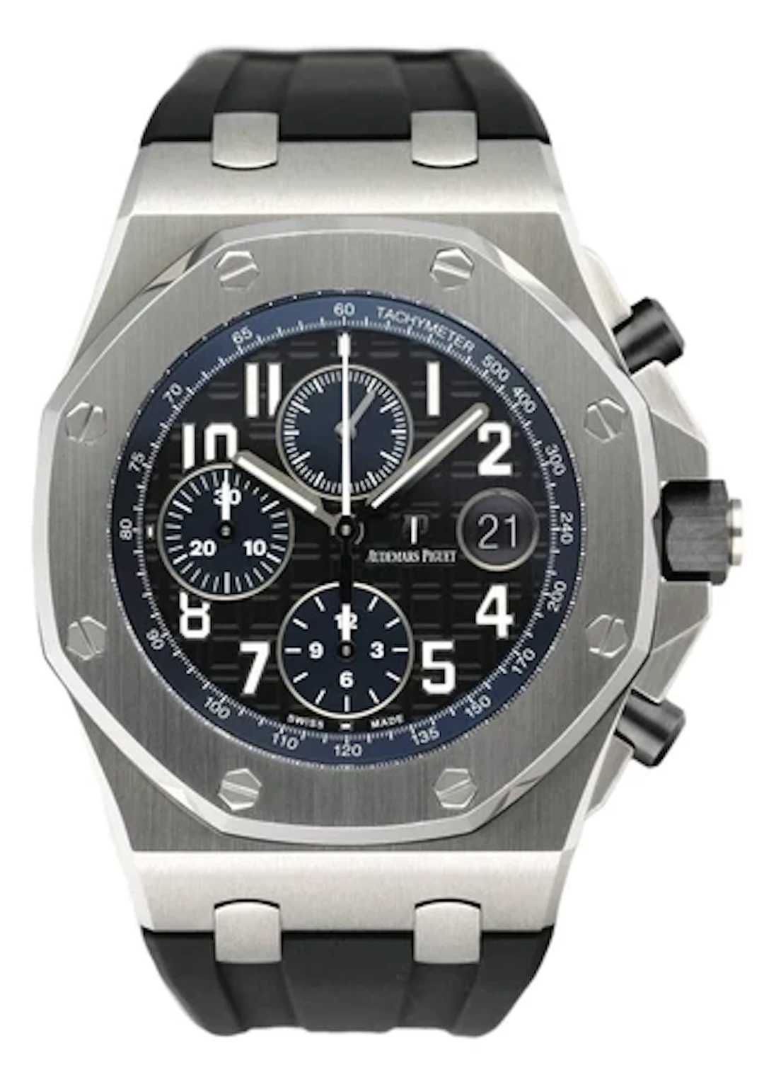 Audemars Piguet Royal Oak Offshore 26470ST Black Dial Mens Watch Box Papers