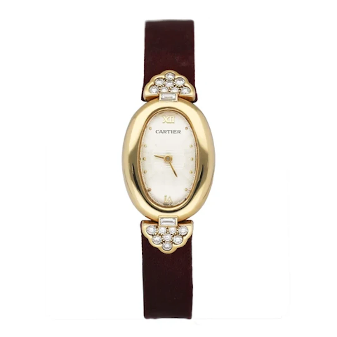 Cartier Baignoire Mini WB504331 / 1960 Diamond 18k Yellow Gold Ladies Watch
