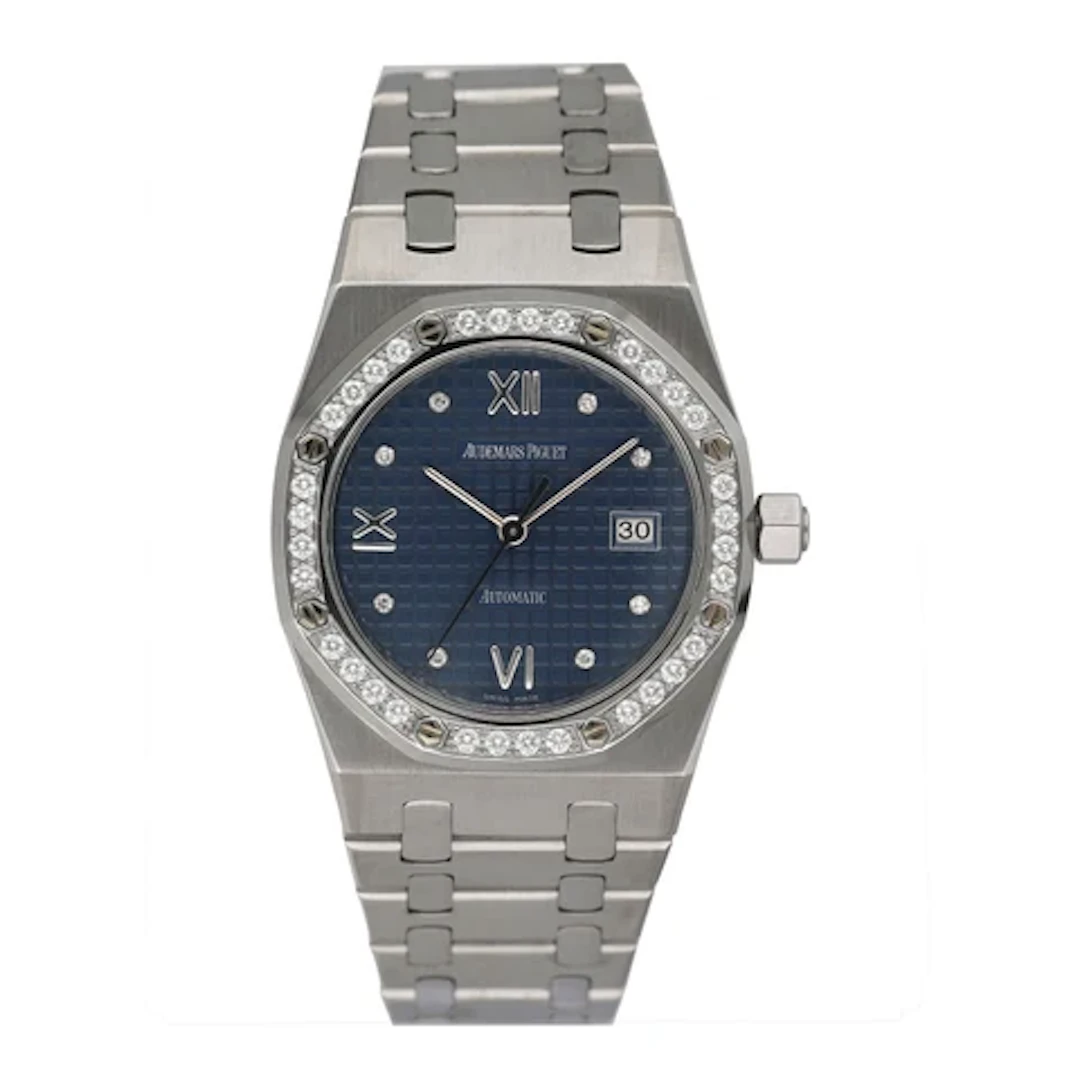 Audemars Piguet 15088ST Diamond Blue Dial Ladies Watch Box Papers