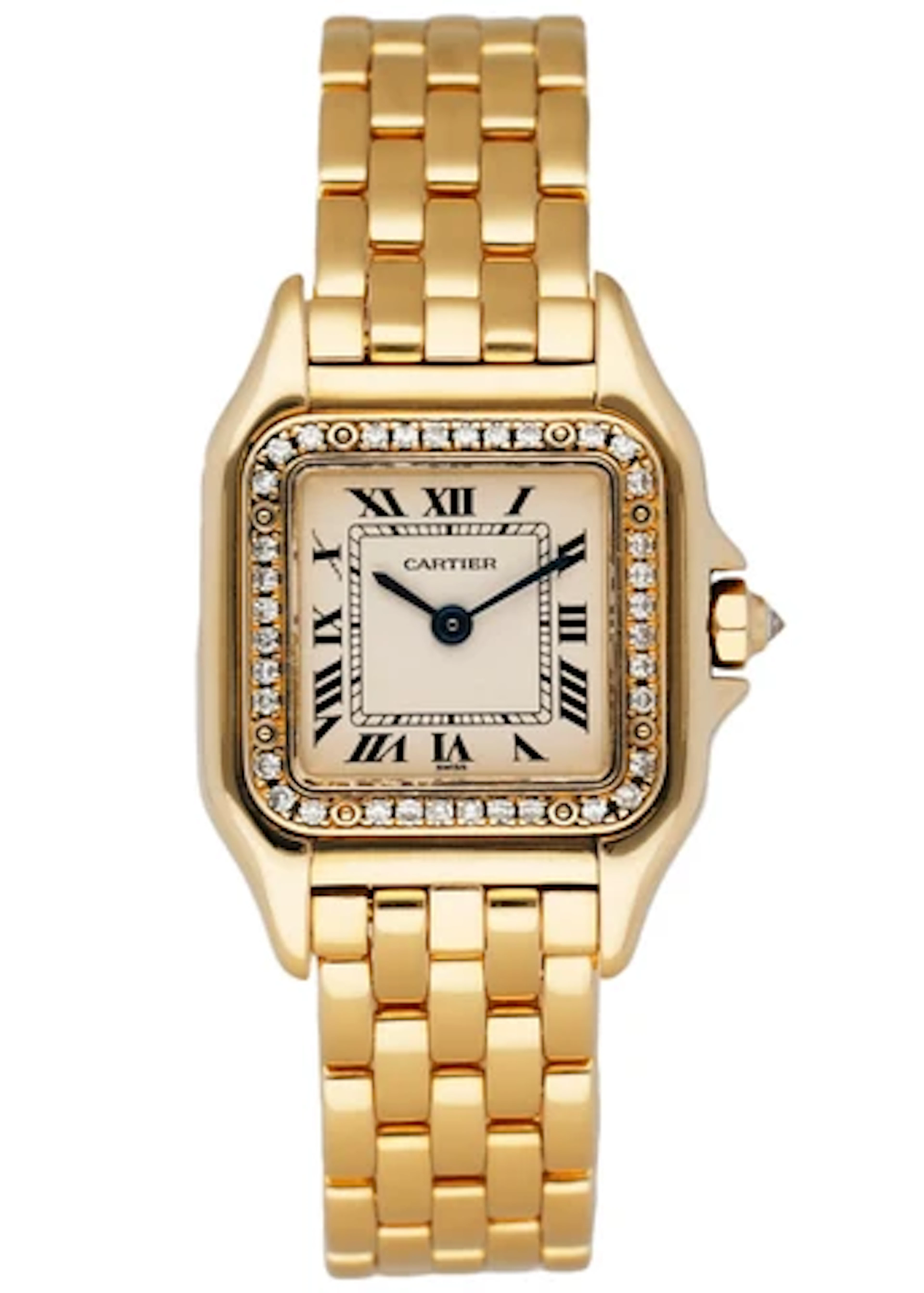 Cartier Panthere 1280 18K Yellow Gold Diamonds Ladies Watch Box Papers
