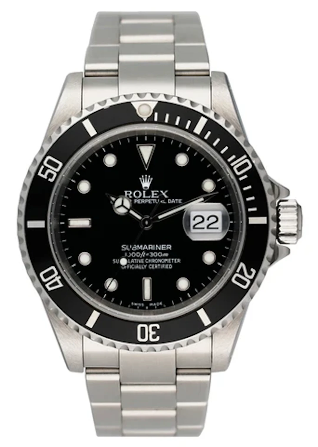 Rolex Submariner Date 16610 Mens Watch Box Papers