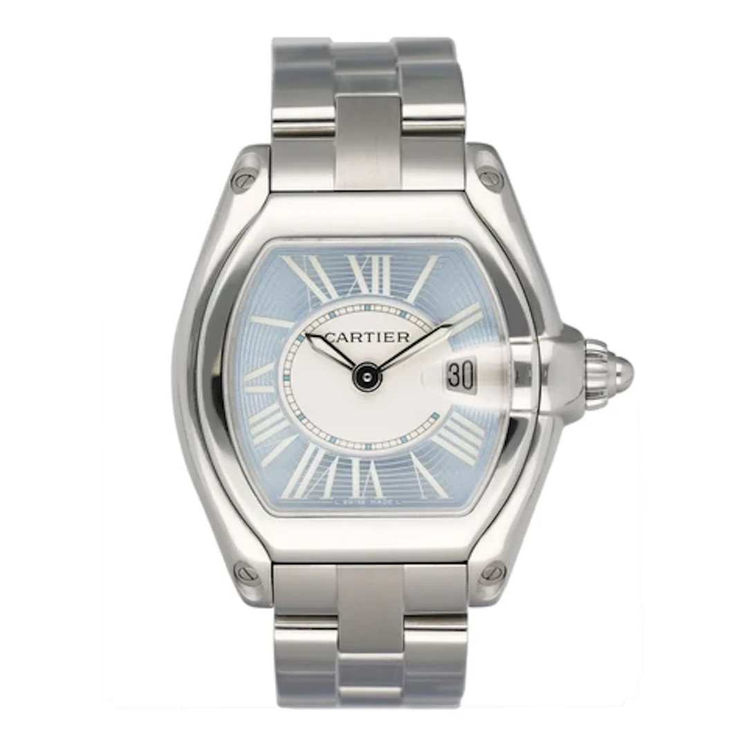 Cartier Roadster W62053V3 Blue Dial Two Tone Yellow Gold Ladies Watch
