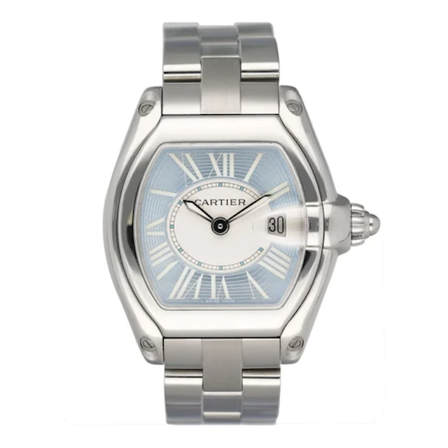 Cartier Roadster W62053V3 Blue Dial Two Tone Yellow Gold Ladies Watch