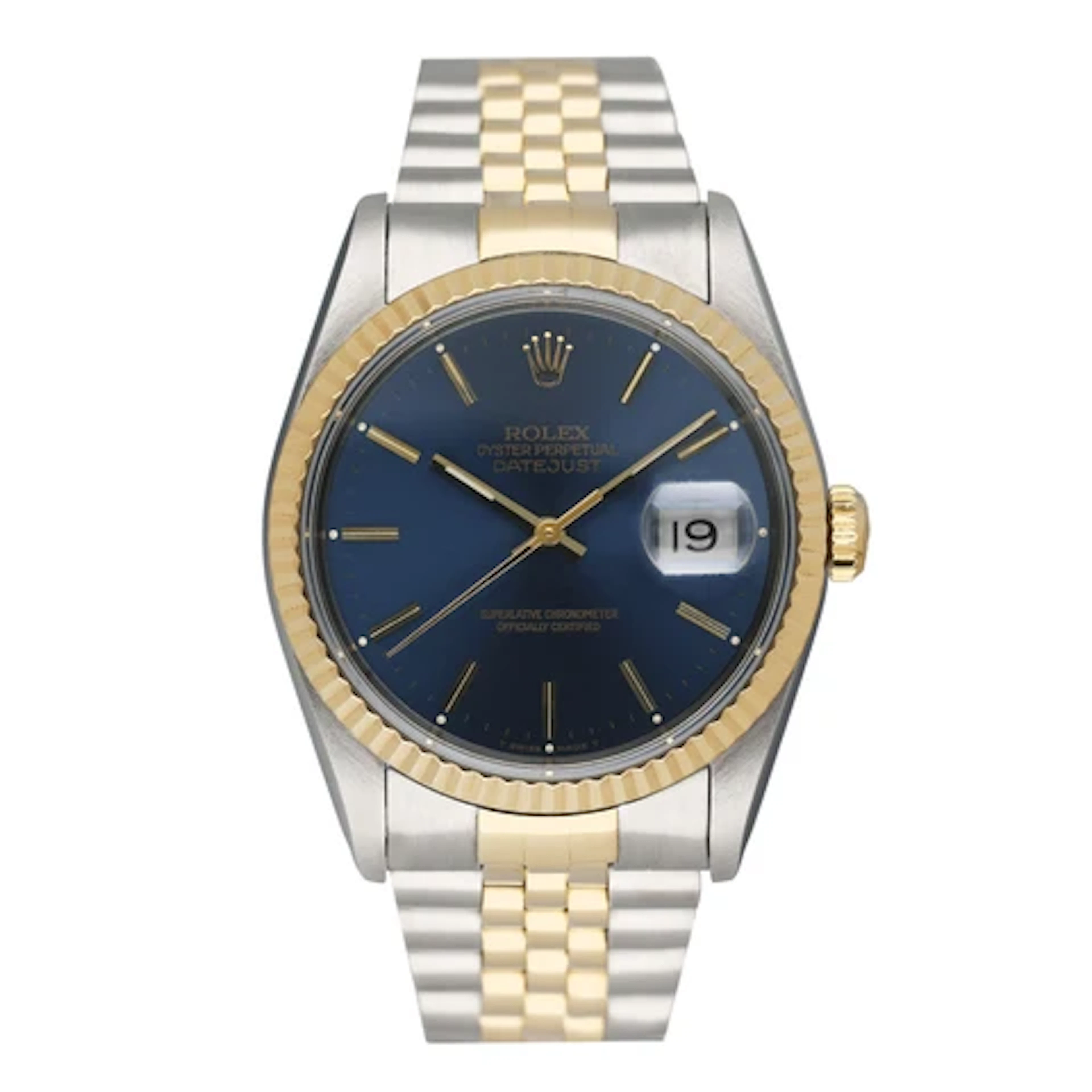 Rolex Datejust 16233 Blue Dial Mens Watch