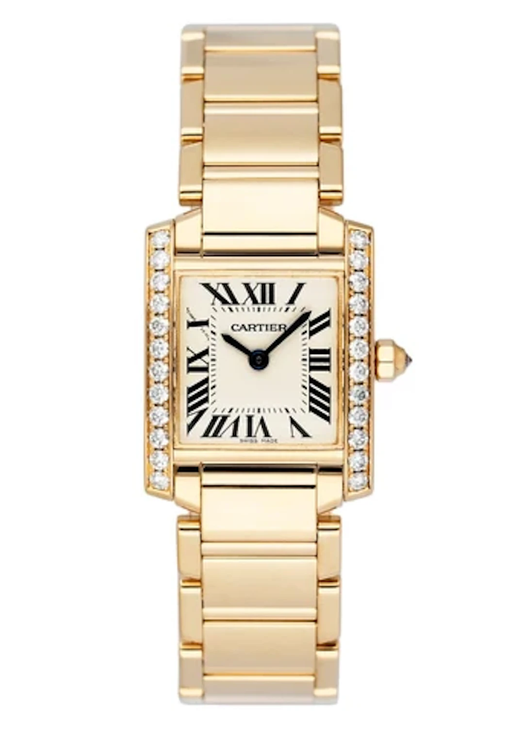 Cartier Tank Francaise WJTA0024 Diamond Bezel Ladies Watch Box Papers