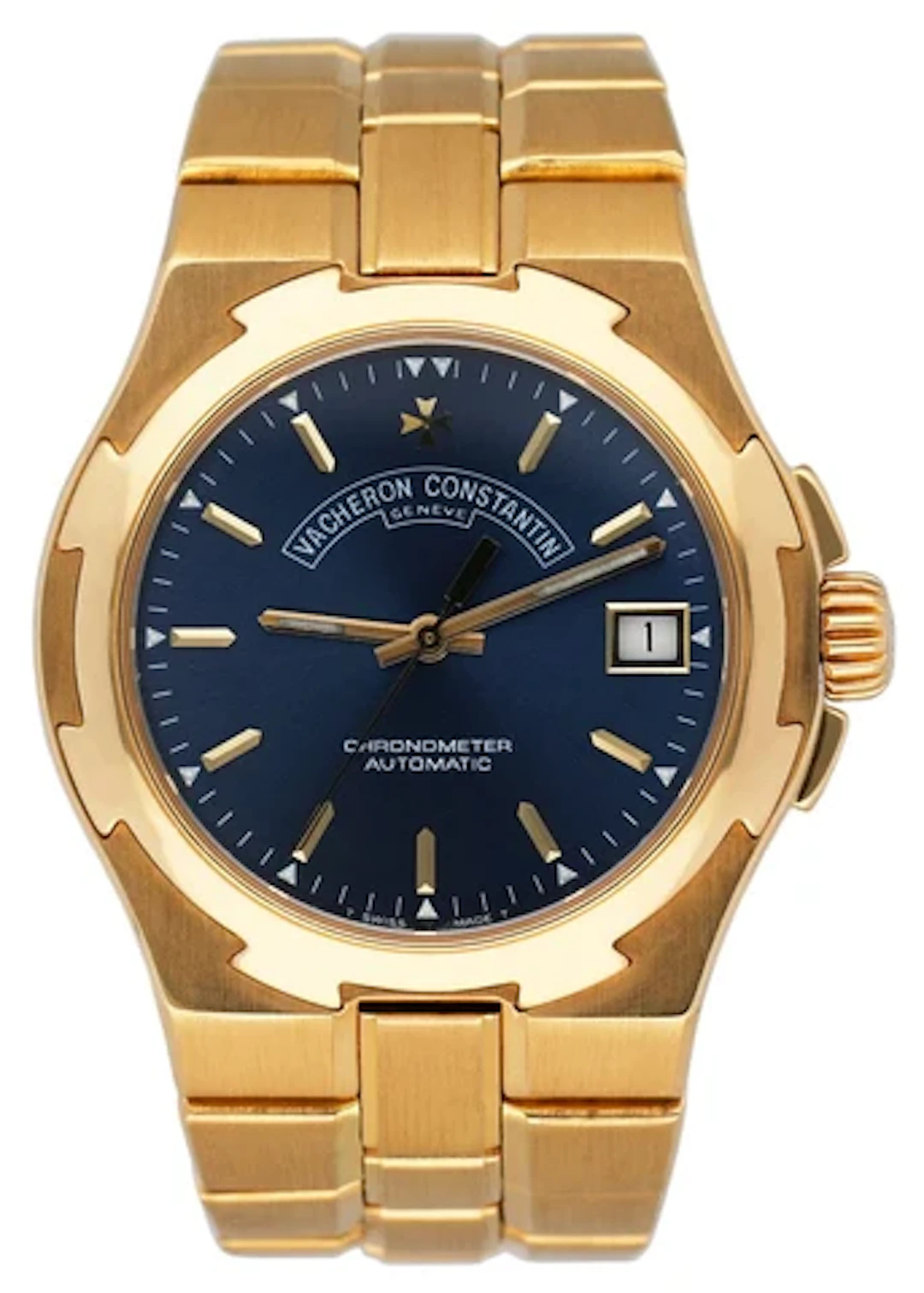 Vacheron Constantin Overseas 42040 Blue Dial Yellow Gold Mens Watch