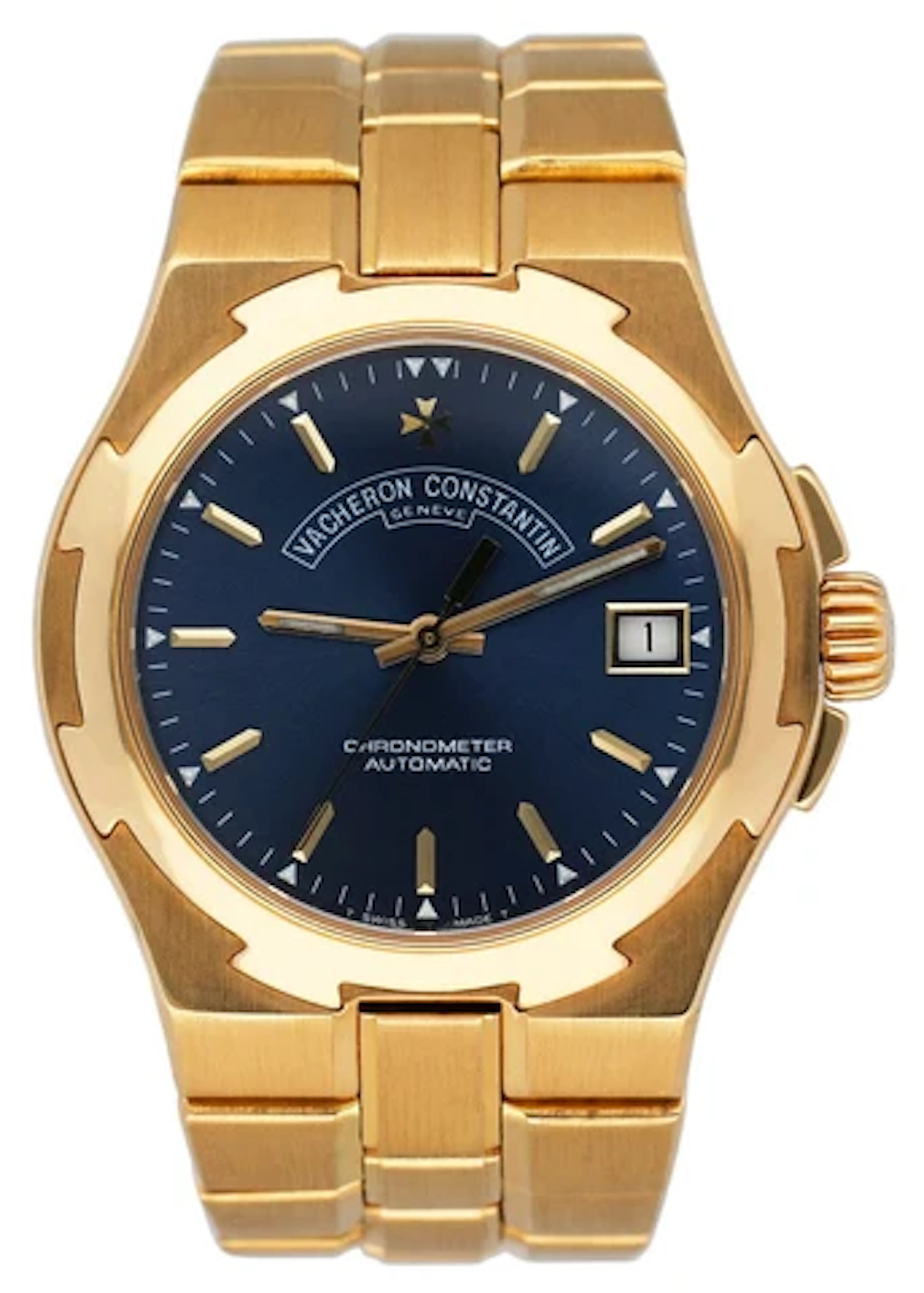 Vacheron Constantin Overseas 42040 Blue Dial Yellow Gold Mens Watch
