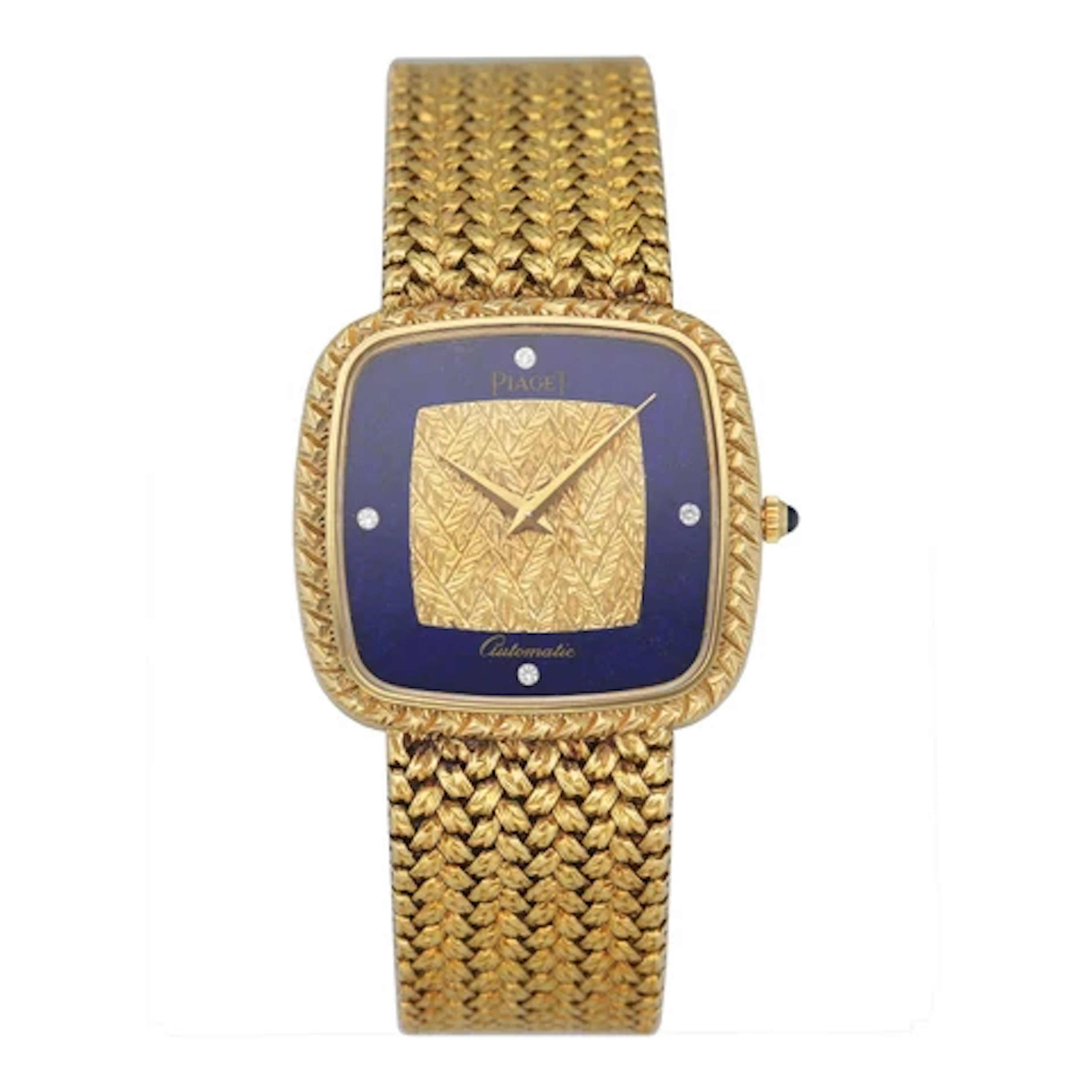 Piaget 12773D 2 Diamond Lapis Dial 18K Yellow Gold Ladies Watch