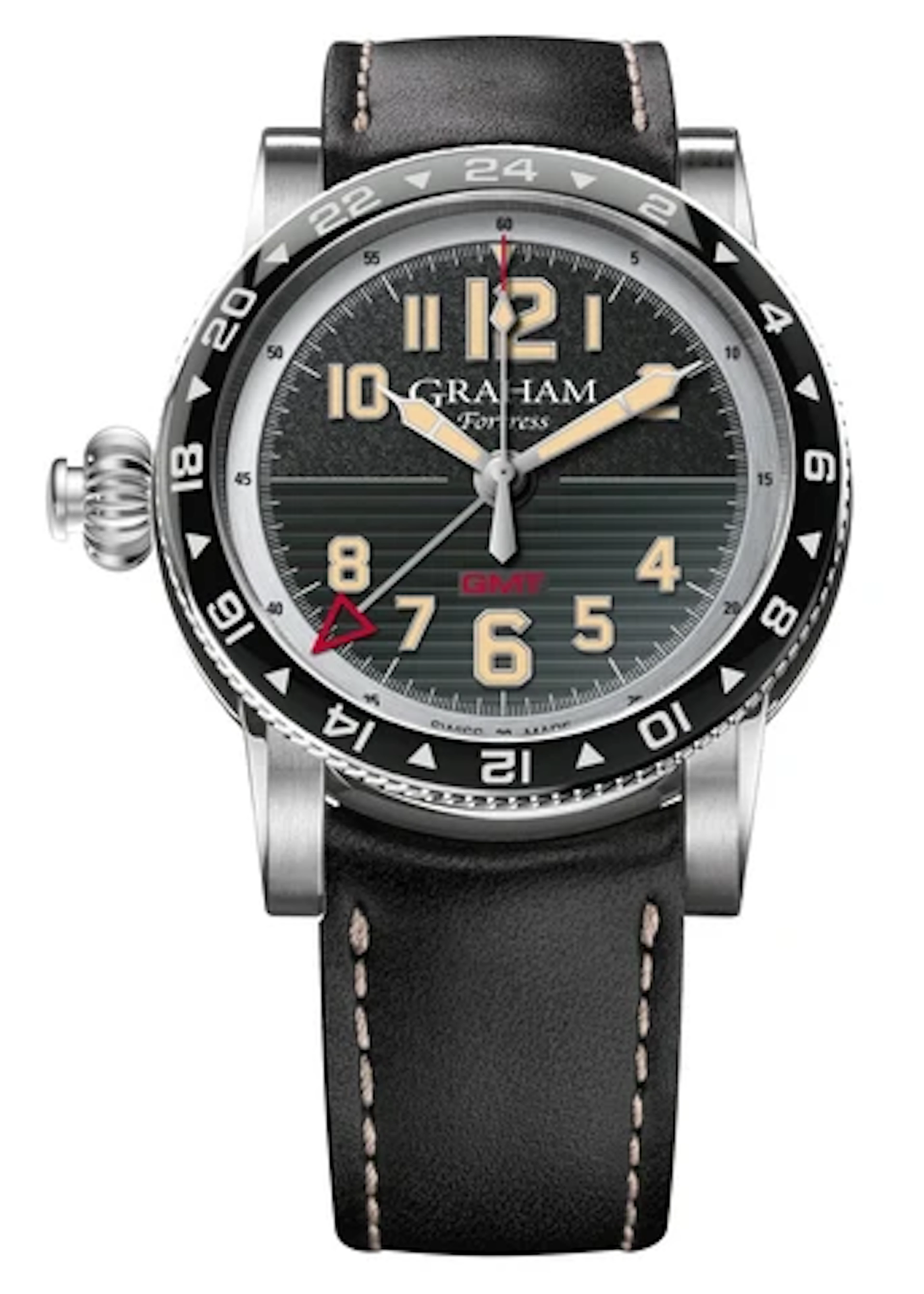 New Graham Fortress GMT Black Dial Mens Watch Box Papers