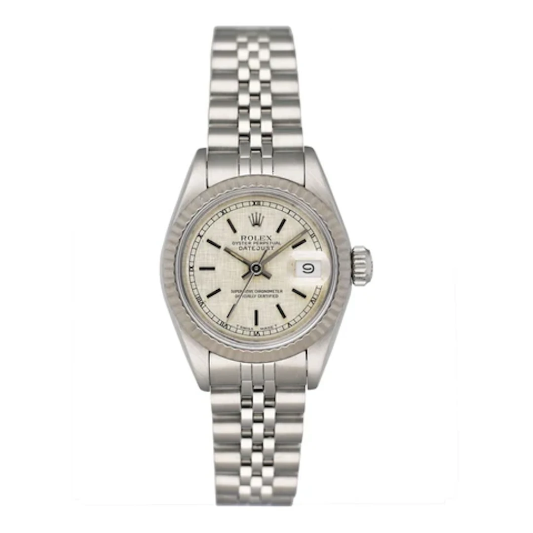 Rolex Datejust 69174 Linen Dial Ladies Watch Box Papers