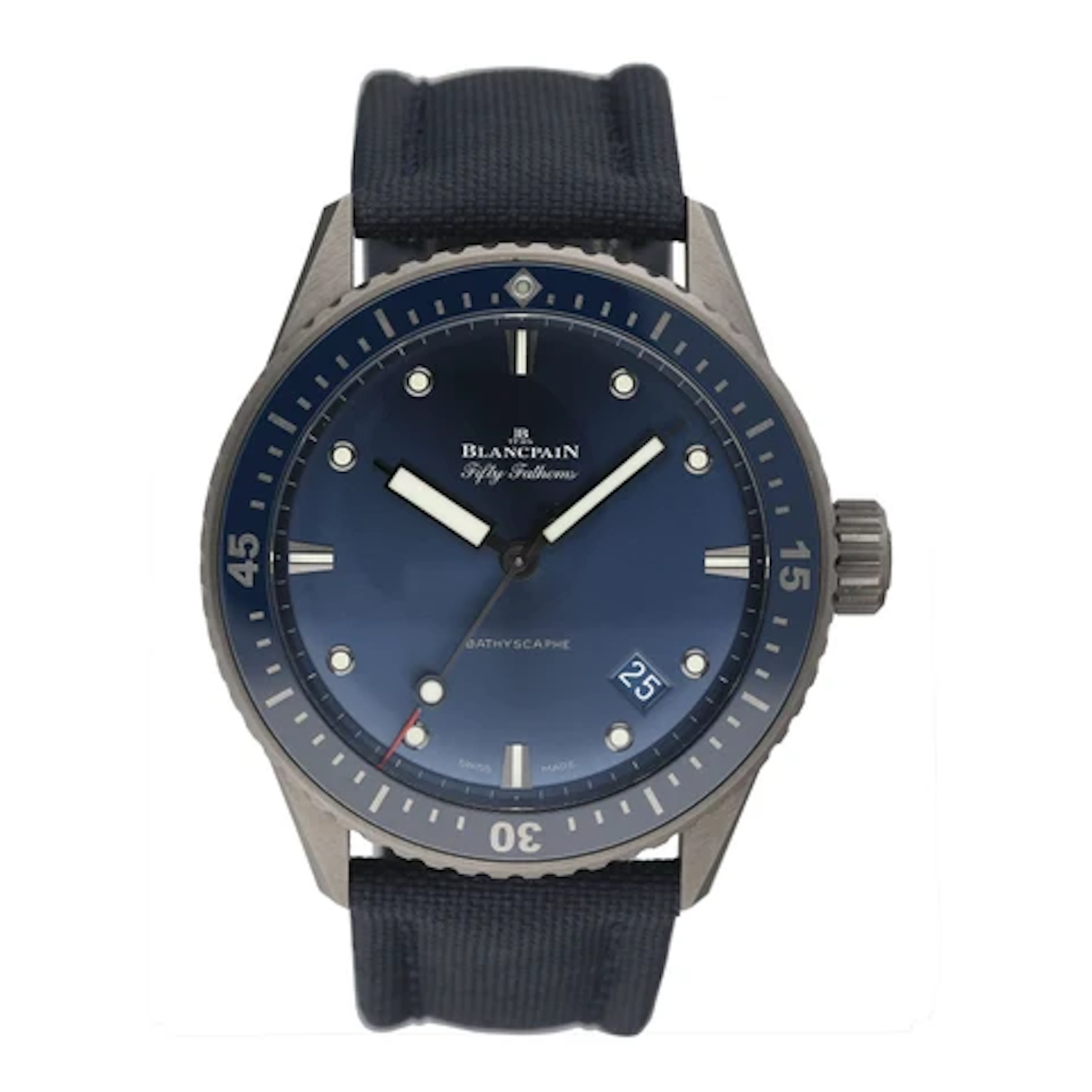 Blancpain Fifty Fathoms Bathyscaphe 5000 0240 O52A Blue Dial Ceramic