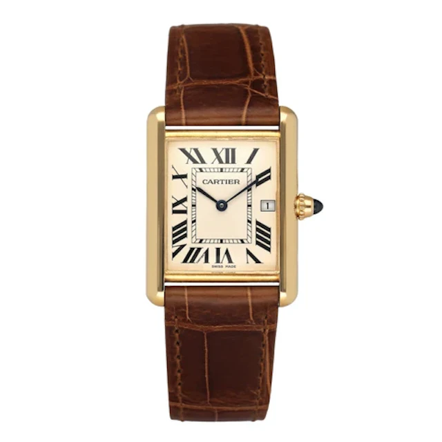 Cartier Tank Louis W1529756 18K Yellow Gold Mens Watch Box Papers